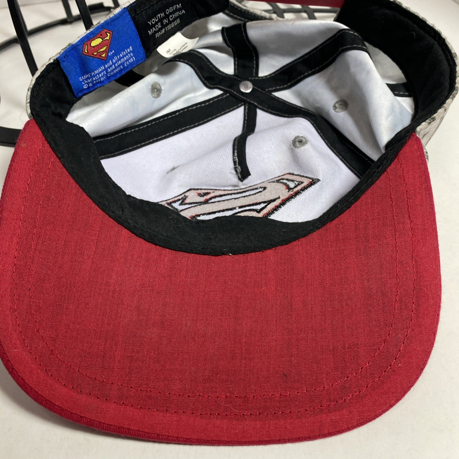 DC Comics Superman Youth One Size Grey And Red Snapback Hat
