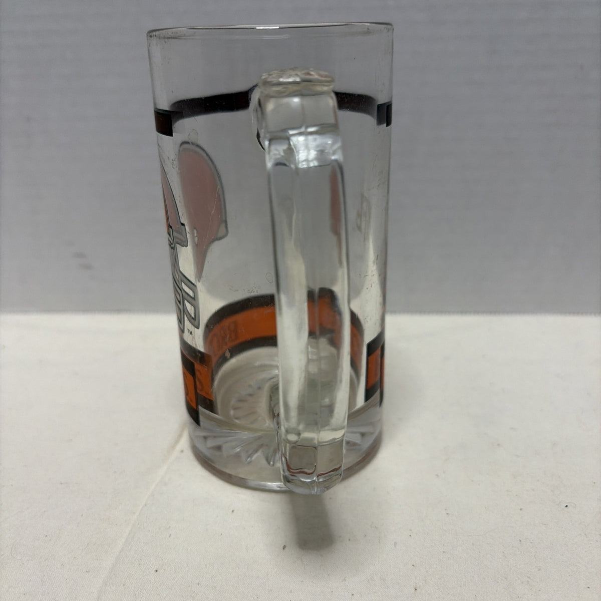 Vintage NFL Cleveland Browns Glass Beer Stein Mug Cup 10 Oz
