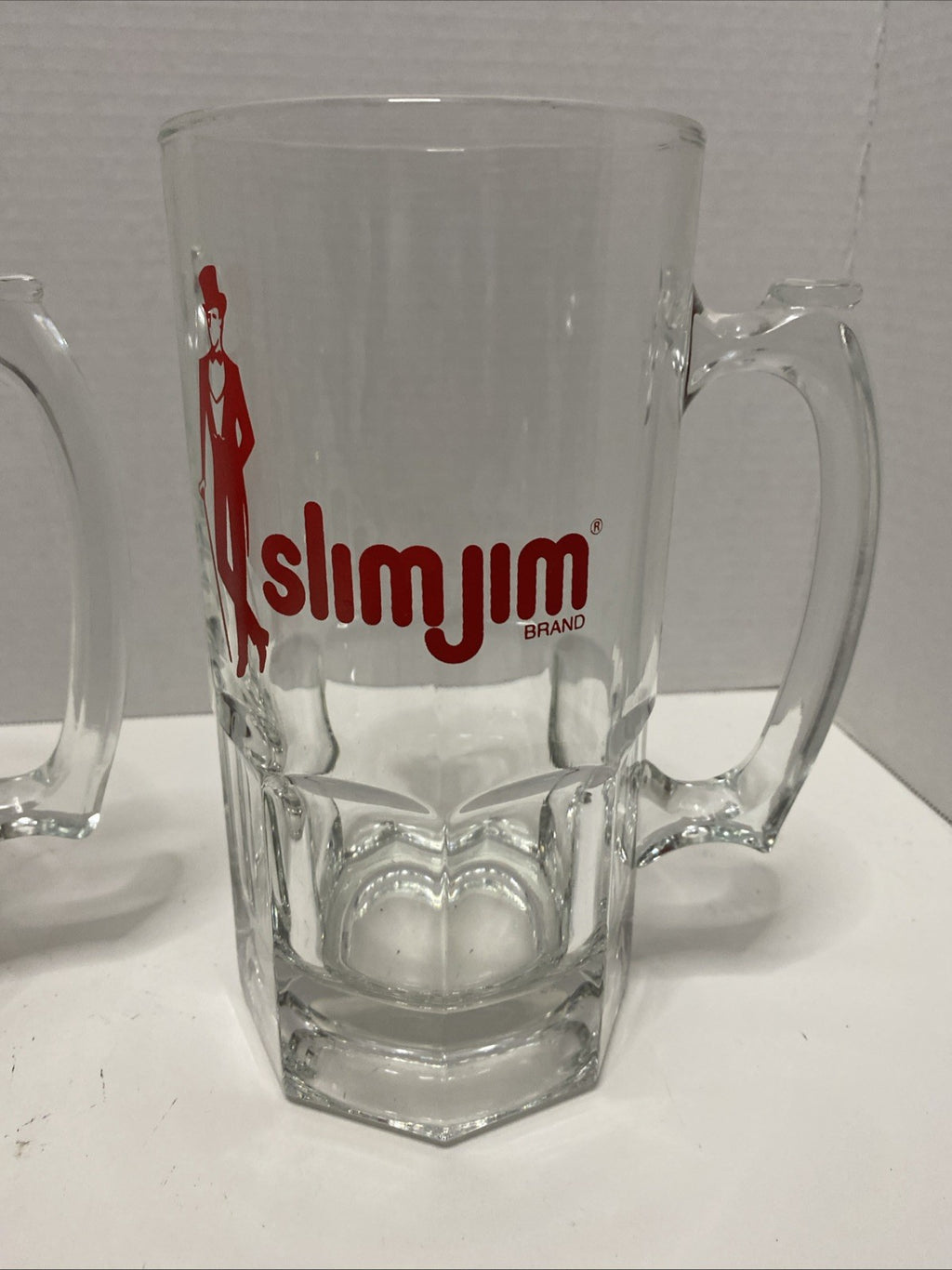 VINTAGE SLIM JIM BEER MUGS, 8 INCHES, SET OF 2