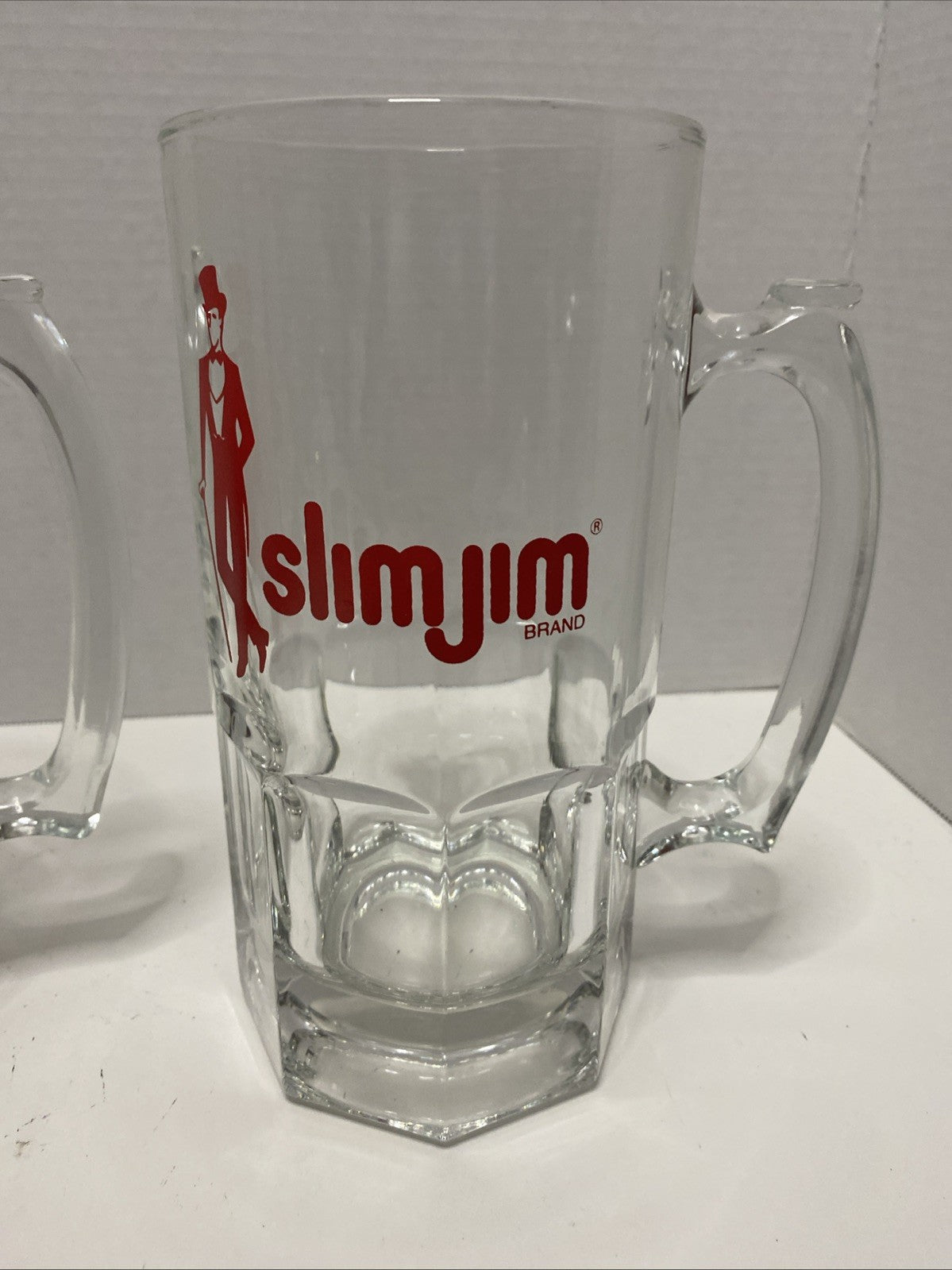 VINTAGE SLIM JIM BEER MUGS, 8 INCHES, SET OF 2