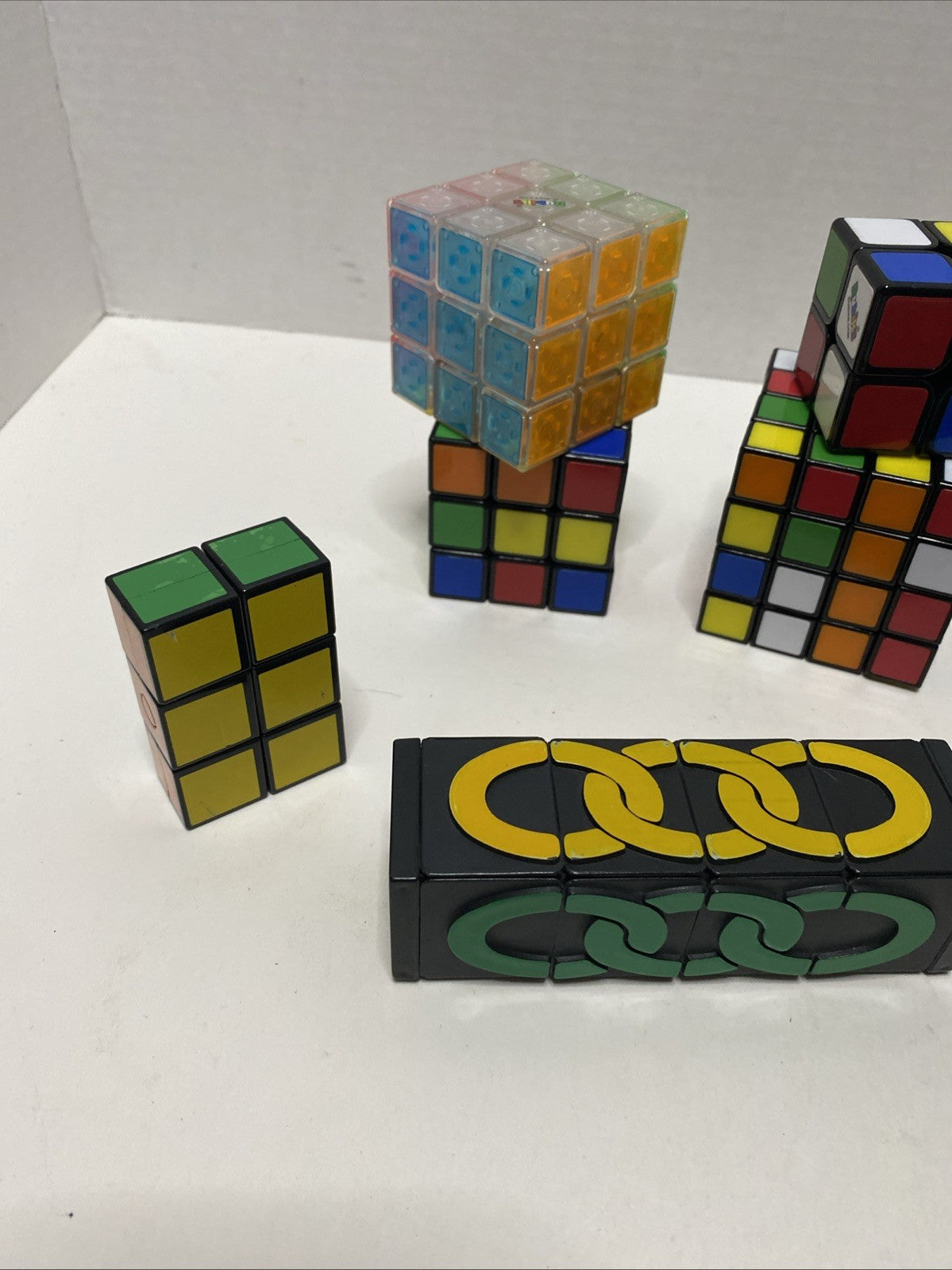 Lot of 10 Rubik’s Cubes & Puzzles – Mixed Sizes – Vintage & Modern Puzzle Cubes