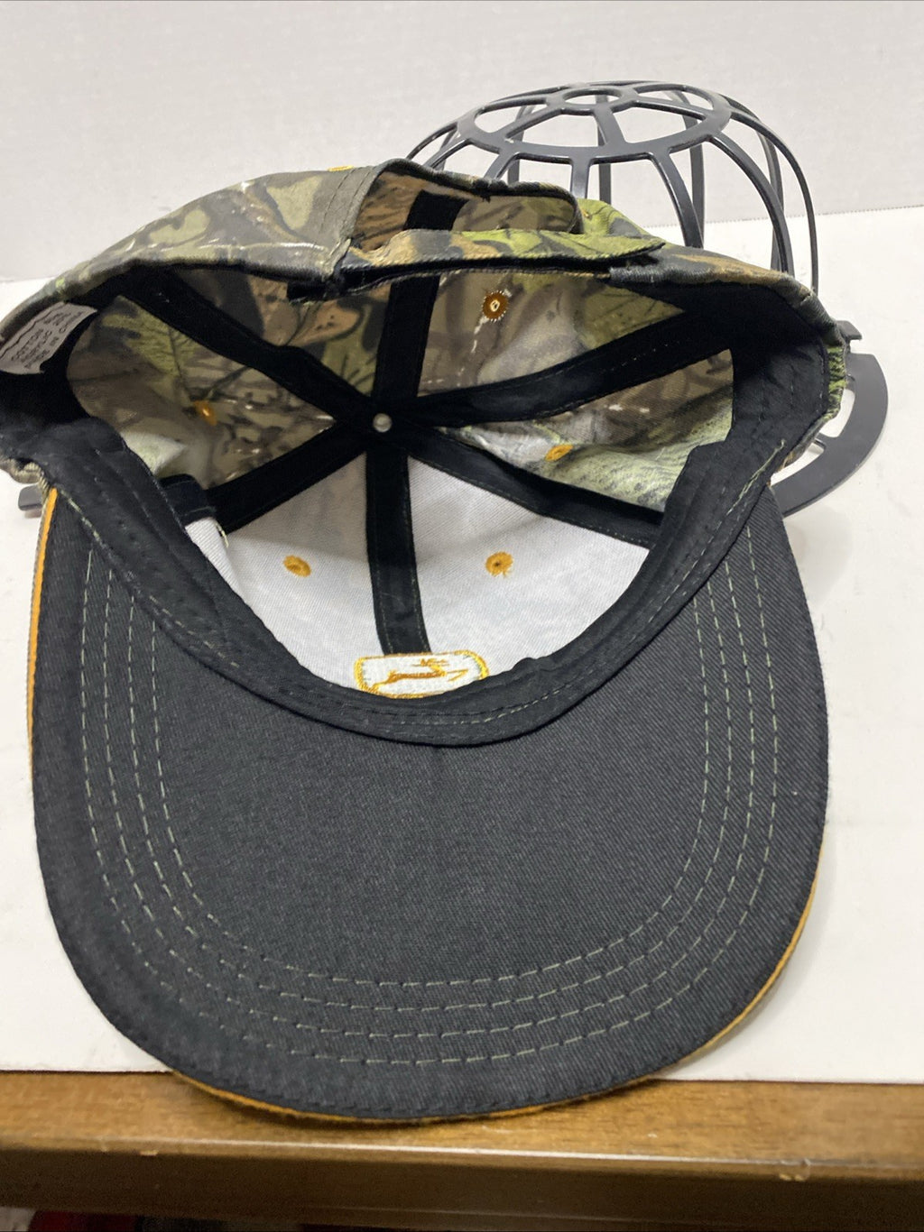 Vintage John Deere Hat Cap Strapback Camo Embroidered Wool Blend 90s Y2K