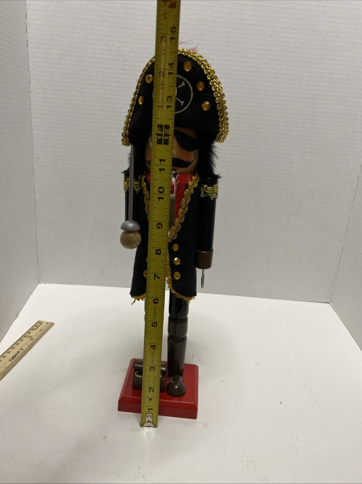 Vintage Christmas Pirate Nutcracker 14"l Limited Edition 2010 Hook Sword Peg Leg