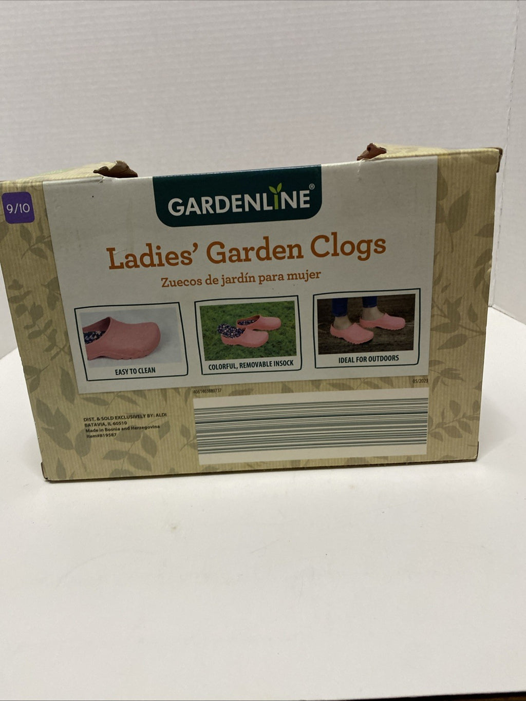 Gardenline Garden Clogs Womens 9/10 Rubber Slip On Removable Pink Color-New