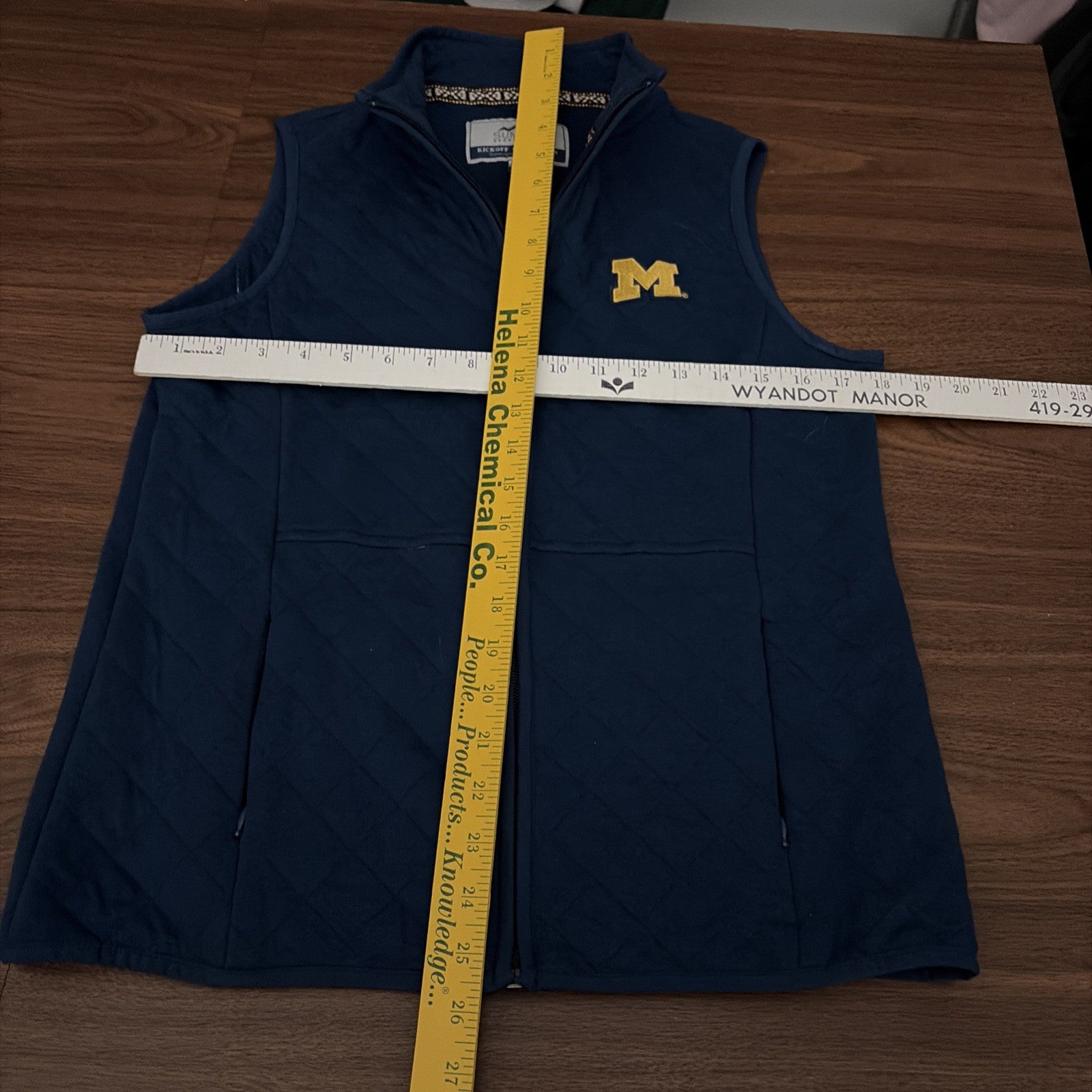 Summit Sportswear Kickoff Collection Michigan Ladies Vest Zip Up Blue