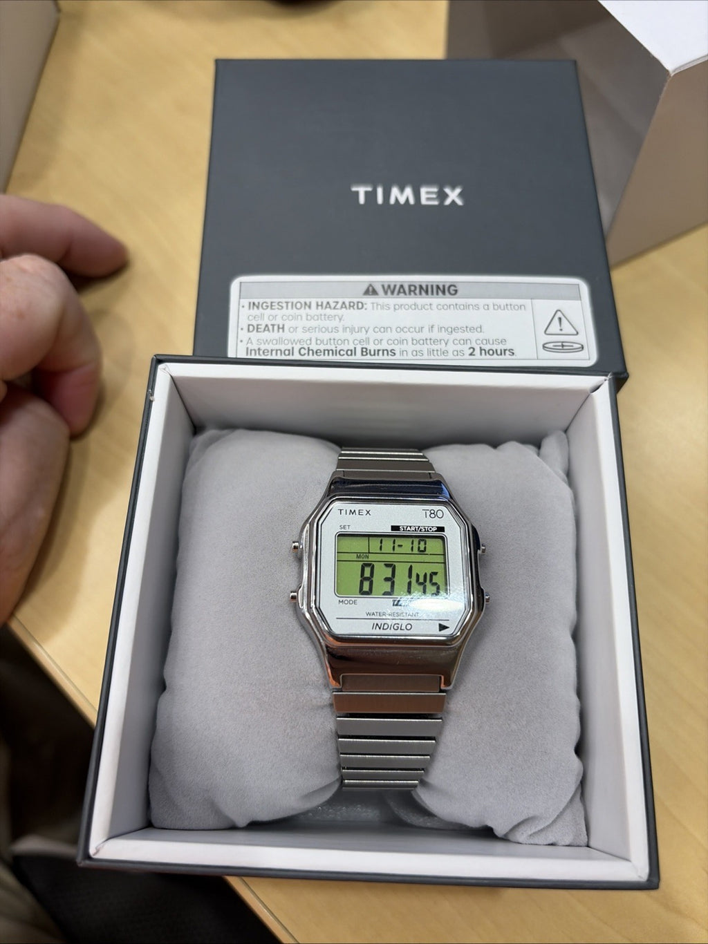 Timex INDIGLO Digital Watch White Stopwatch Alarm Water-Resistant Used