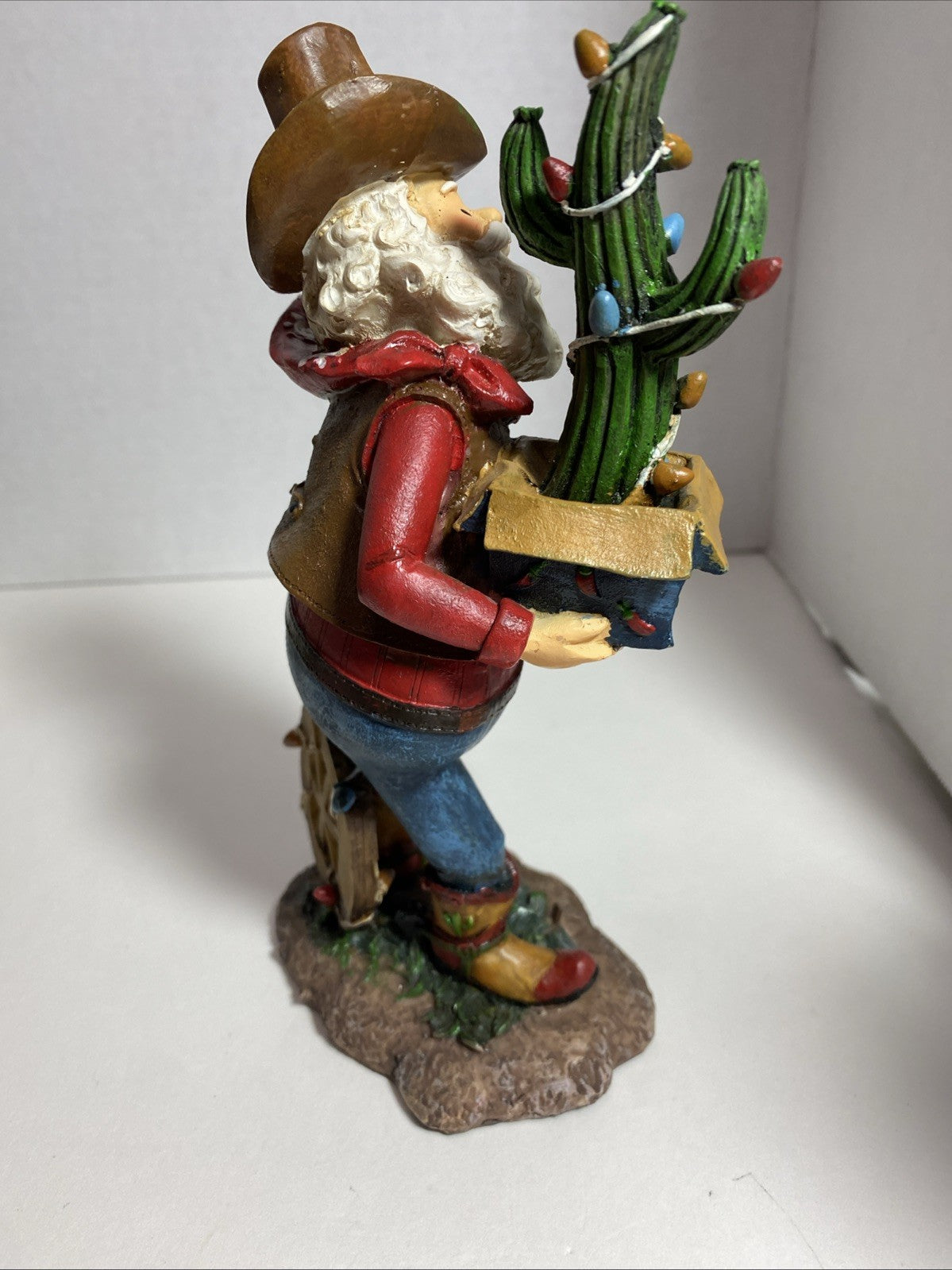 Vintage Shelf Sitting Rodeo Western Cowboy Christmas Cactus Shelf Sitters