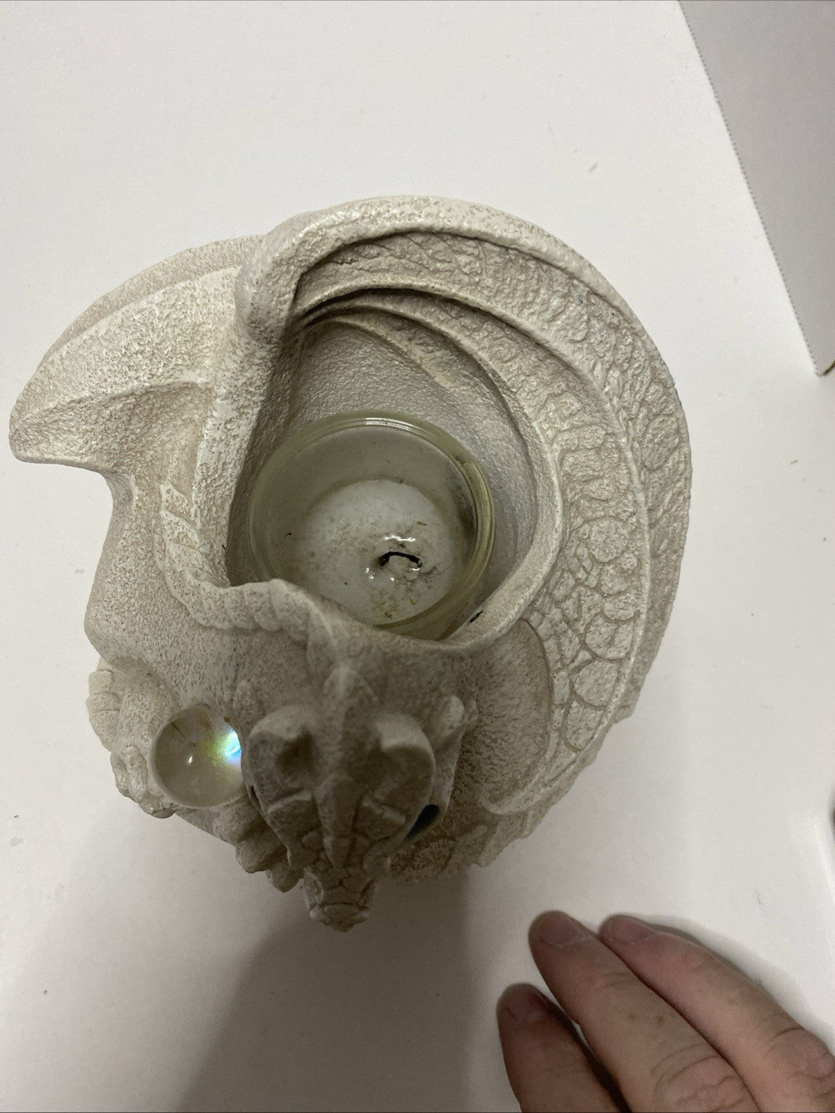 Windstone Editions Pena Dragon Candle Lamp 1999 White D&D Magic Castle