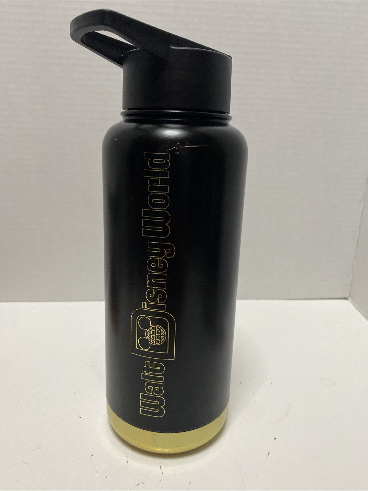 Walt Disney World Cinderella Castle Black & Gold Outline 31.5 oz Tumbler Bottle