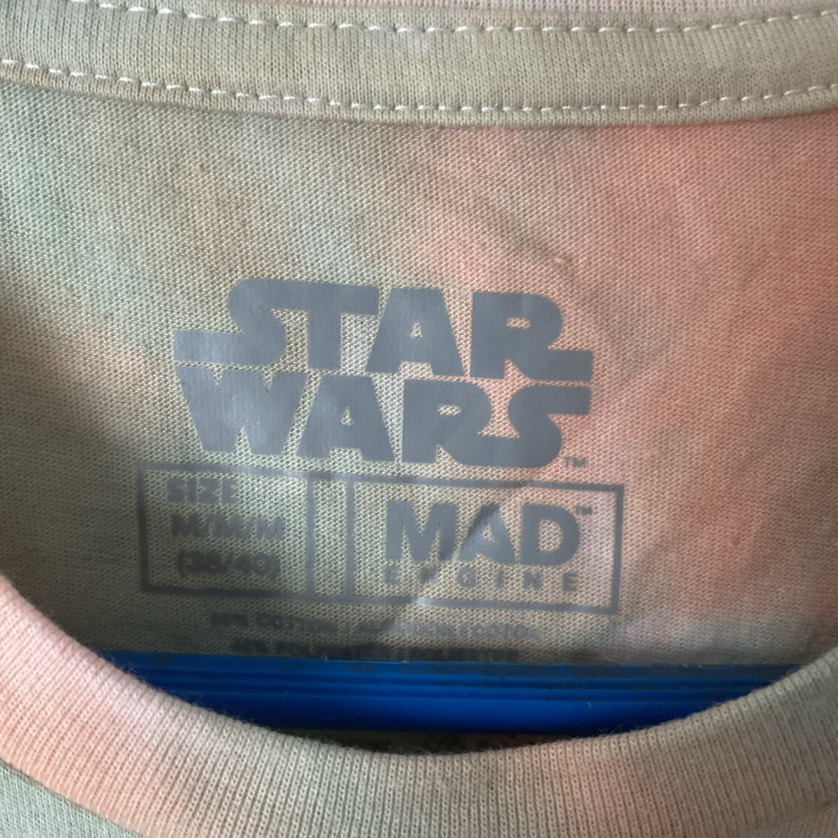 Vintage Star Wars Baby Yoda Peach Green Tie Dye Unisex T- Shirt Size M Grogo