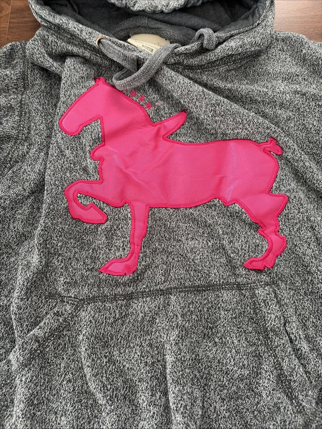 j america hoodie Draft Horse Driven On Hood Gray Small