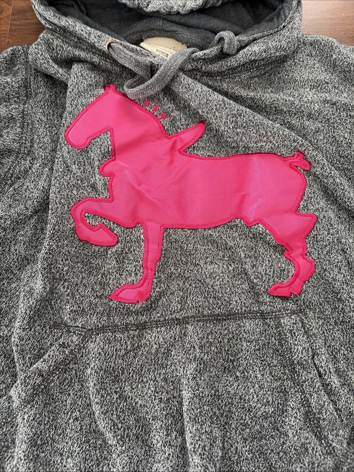 j america hoodie Draft Horse Driven On Hood Gray Small