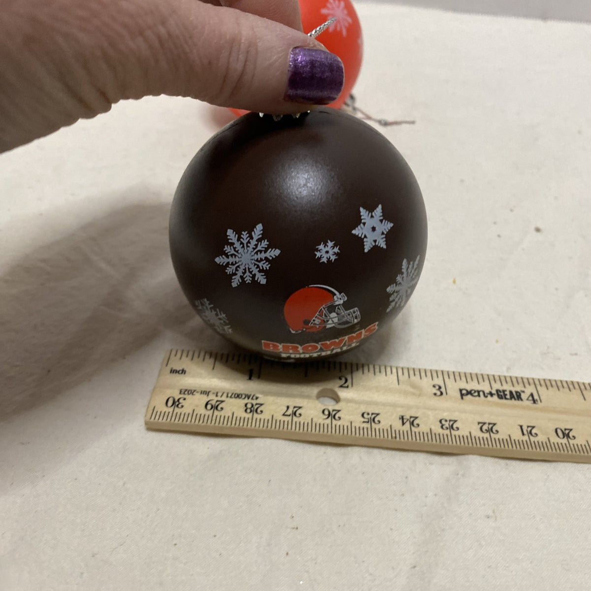 Cleveland Browns Shatterproof BALLS Christmas Tree Holiday Ornaments Set Of 2