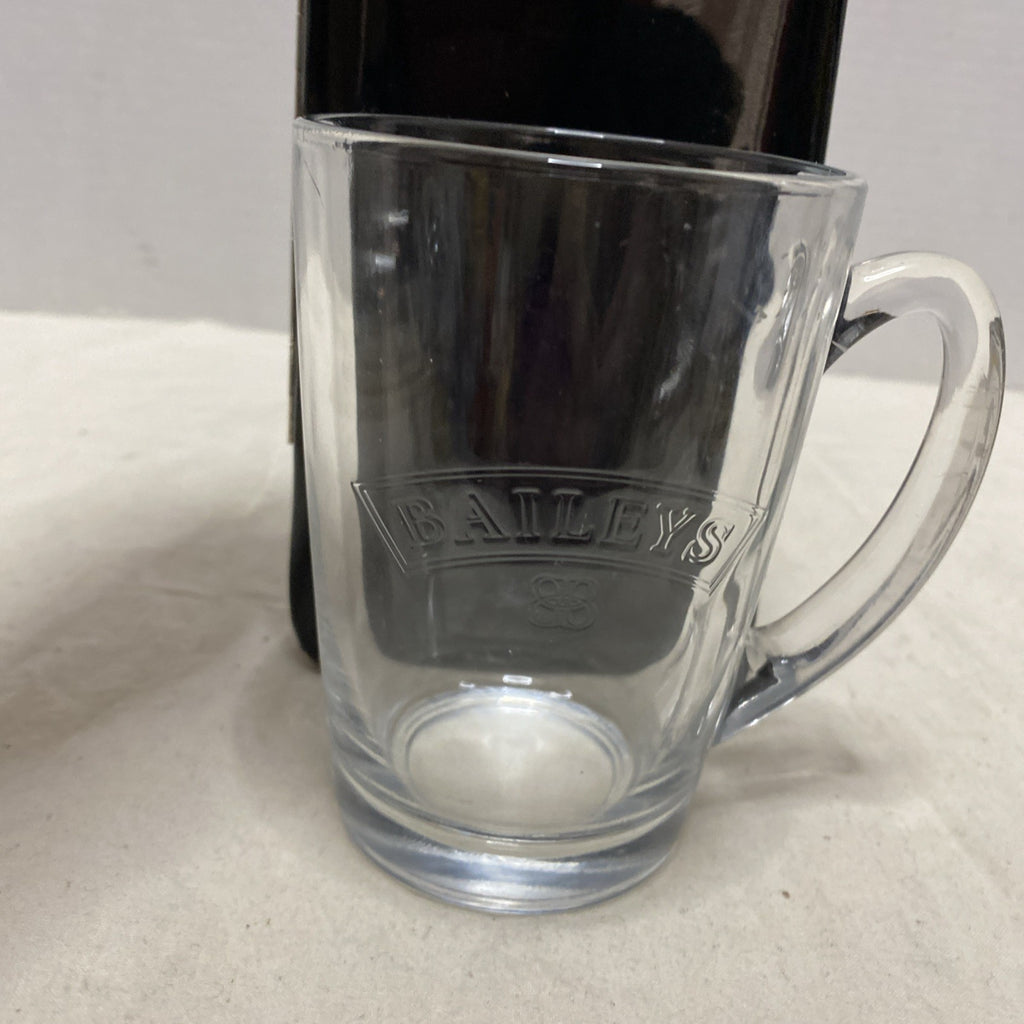 Bailey's Irish Cream Clear Glass Mug 10 Oz Embossed Lettering
