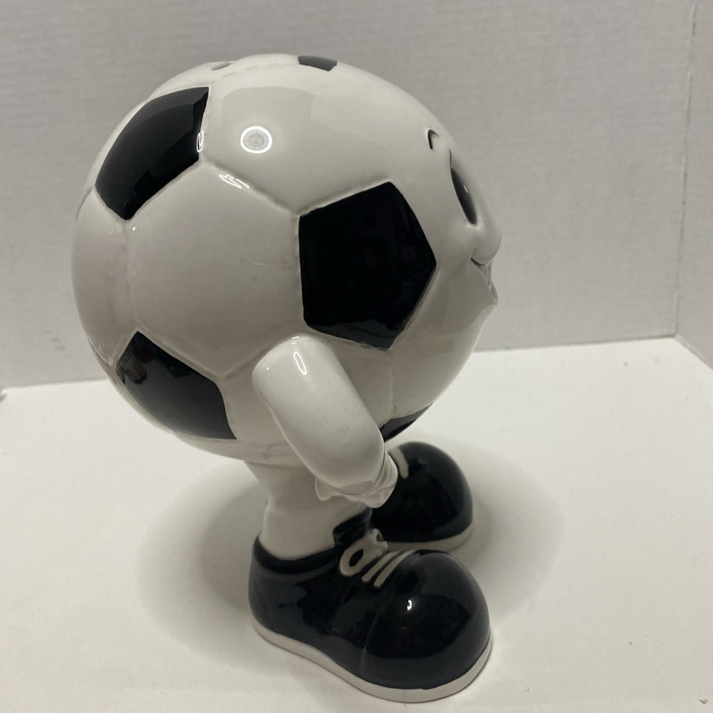 Russ Berrie Ceramic Soccer Ball Character Money Bank - 2019 - 8” - Hard To Find