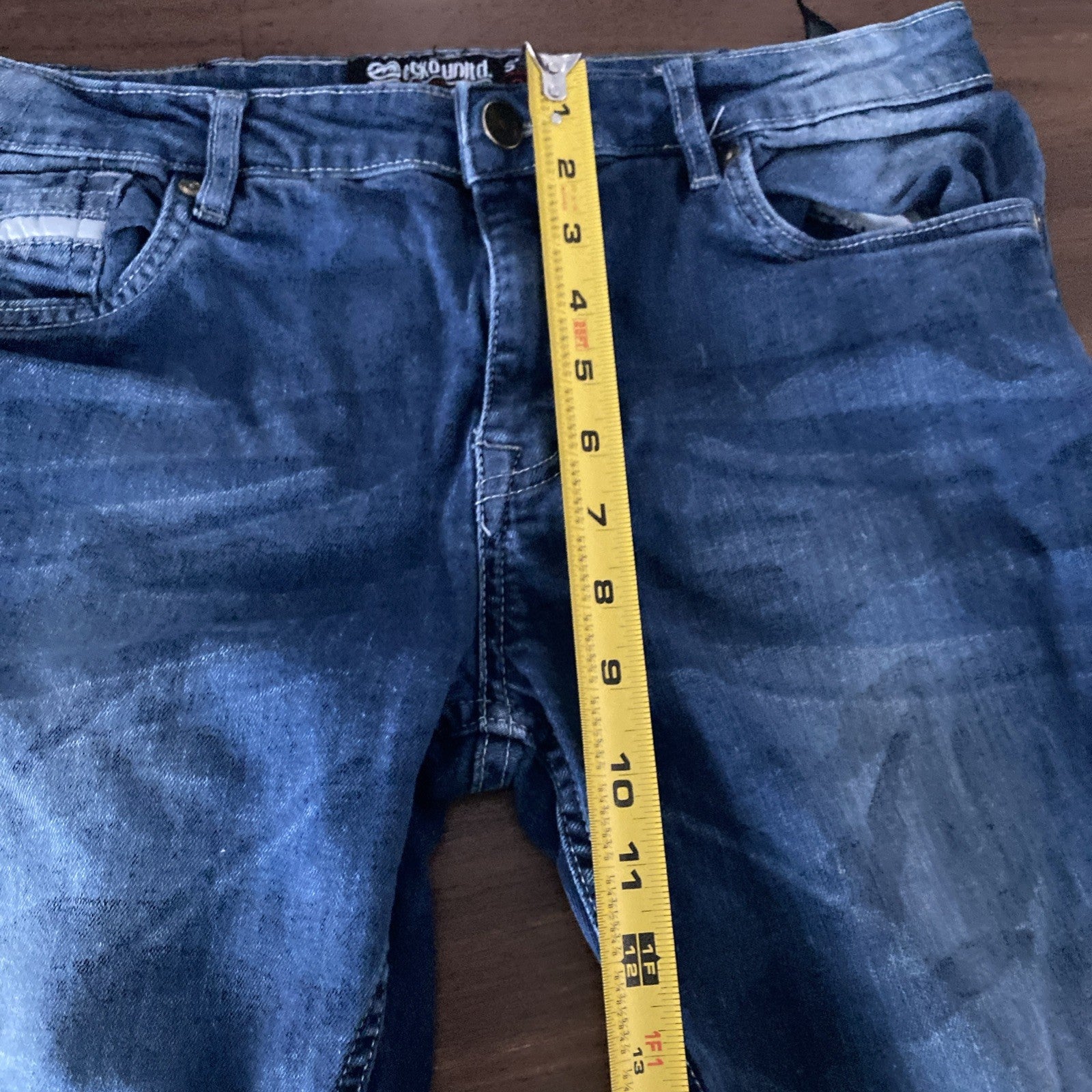 Echo unlimited size 34 skinny jeans black patch stressed jeans