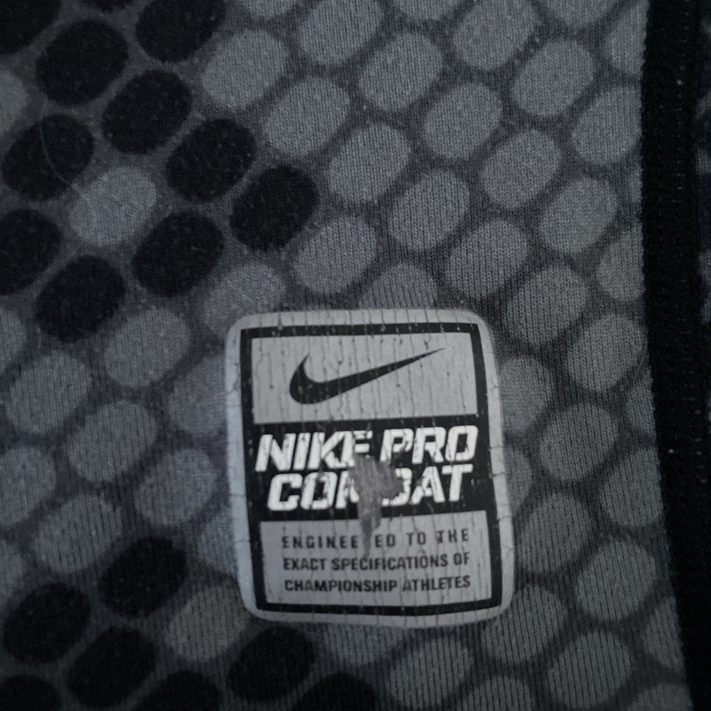 Nike Pro Combat Shirt Men Med Hyper Warm Dri Fit Fitted Long Sleeve Gray Black