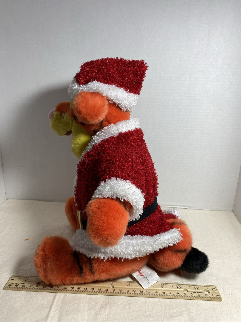 Disney Store 12” Holiday Tigger Plush Christmas Santa Outfit Winter