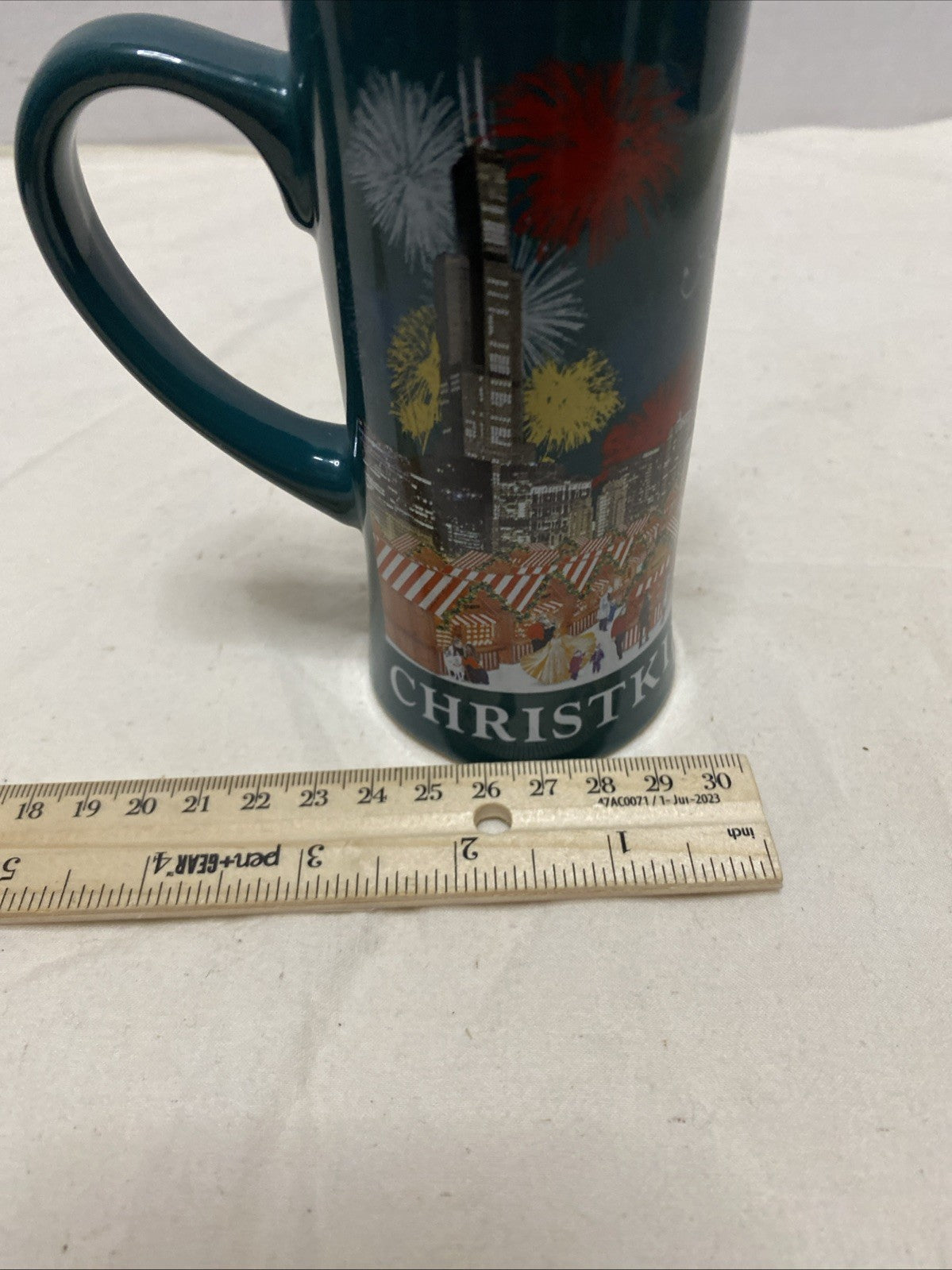 2021 CHICAGO CHRISTKINDLMARKET 25th ANNIVERSARY TALL FLUTE MUG CHRISTMAS MARKET