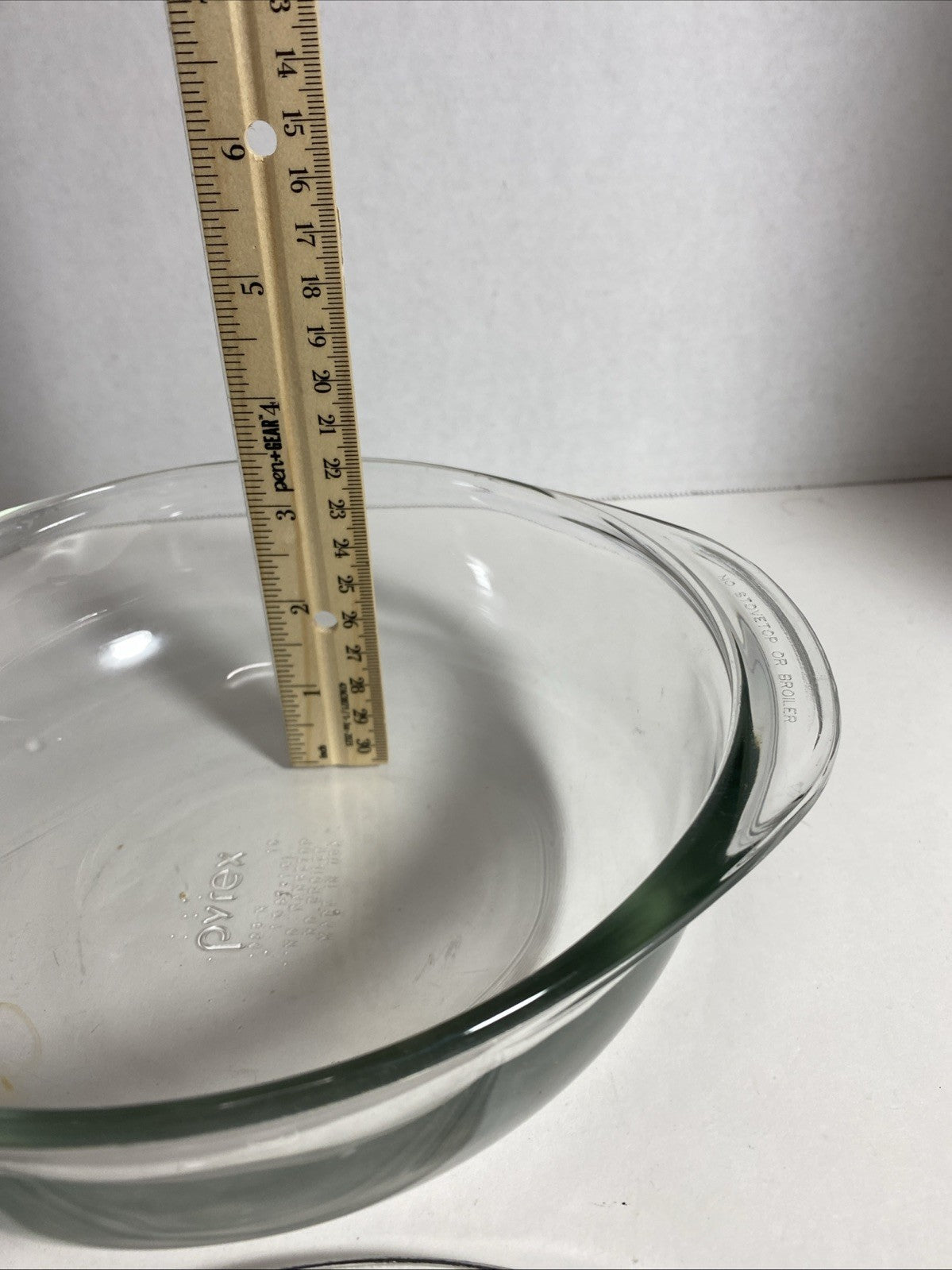 VTG Pyrex Corning Clear Glass 1.5 L 023 Round Casserole Baking Dish & Lid 623C