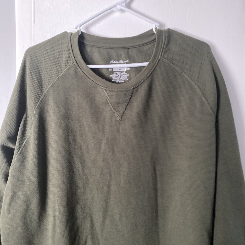 Eddie Bauer workwear double XL green pullover long sleeve. E-005