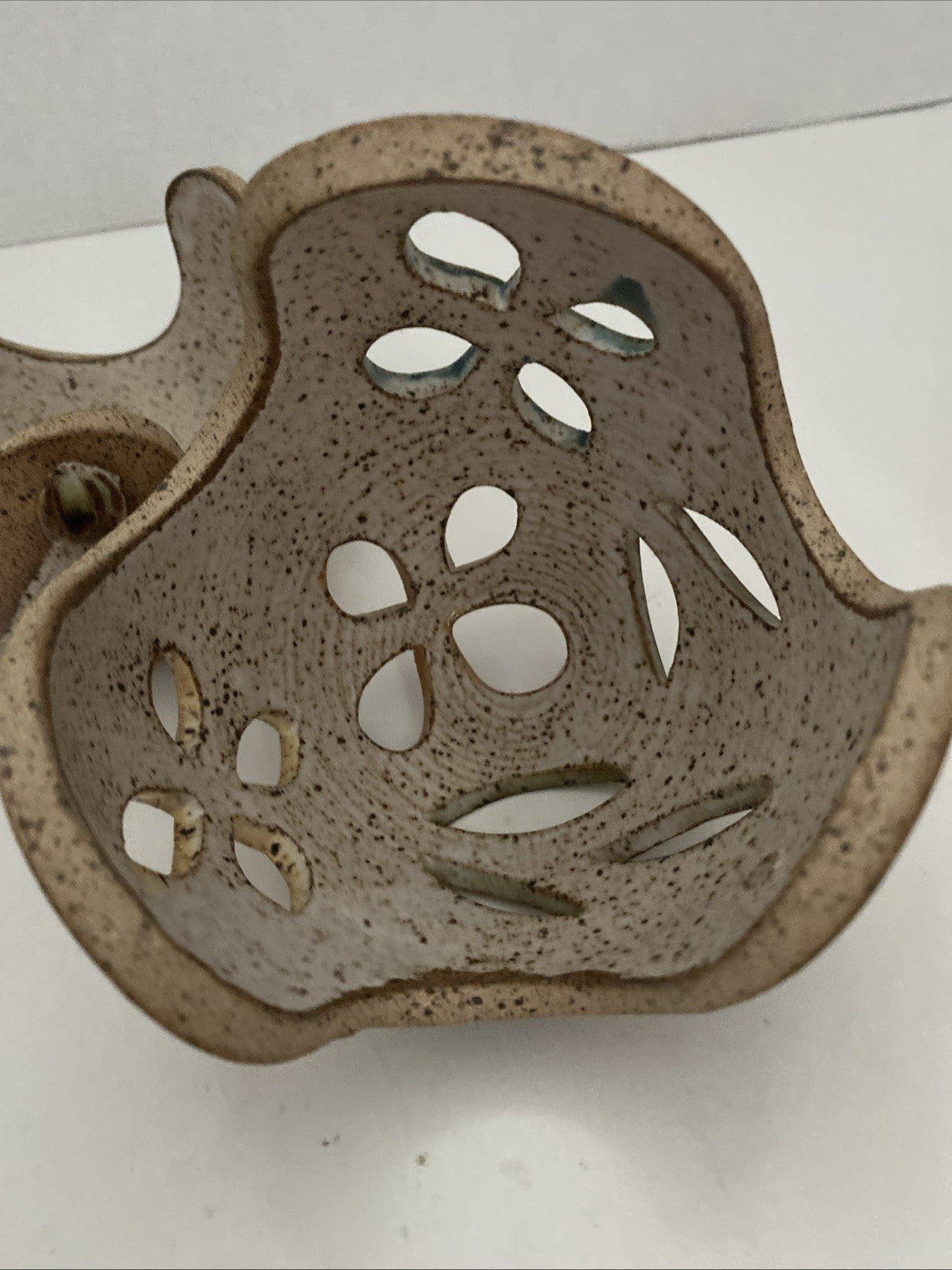 VTG Judy Brater Pottery Tea Light Candle Holder Fairy Light Lamp Lantern Ceramic