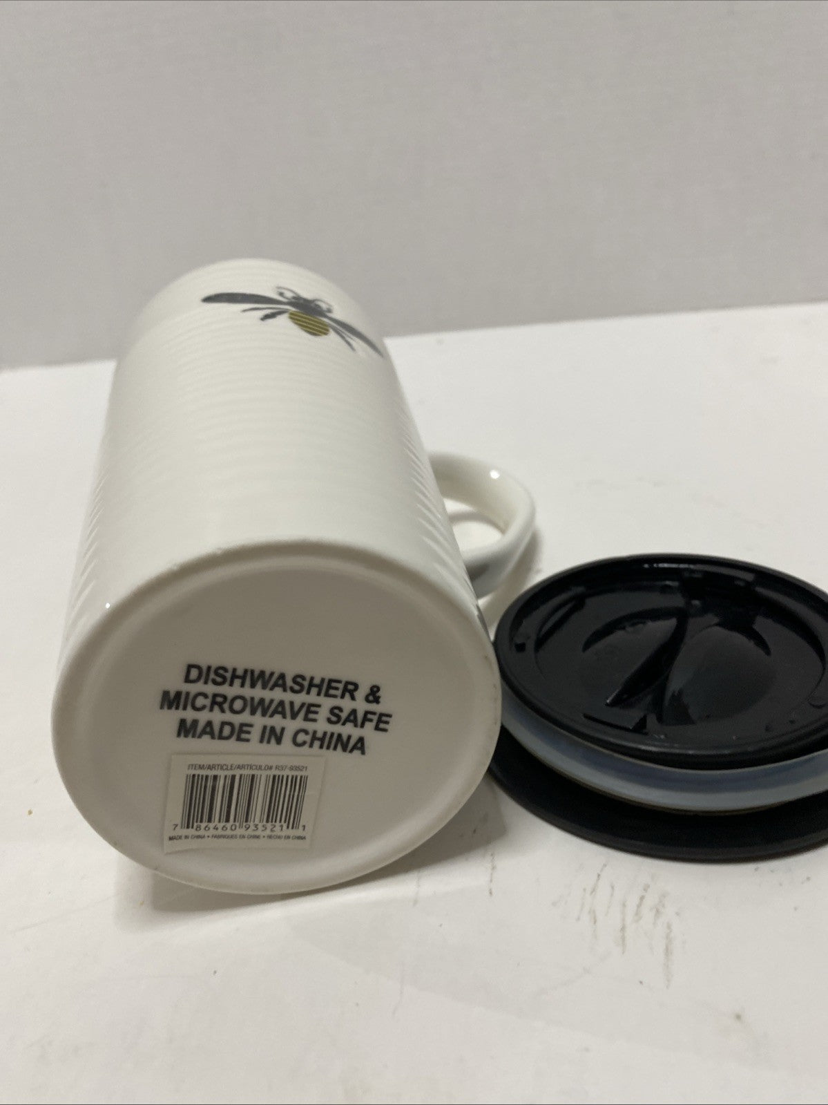 SweetNes Honeybee Travel Mug With Handle 19 Fl Oz Ceramic