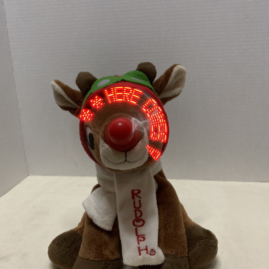 Rudolph The Red Nosed Reindeer Musical With Light Show Spinning Nose ( Works!!)