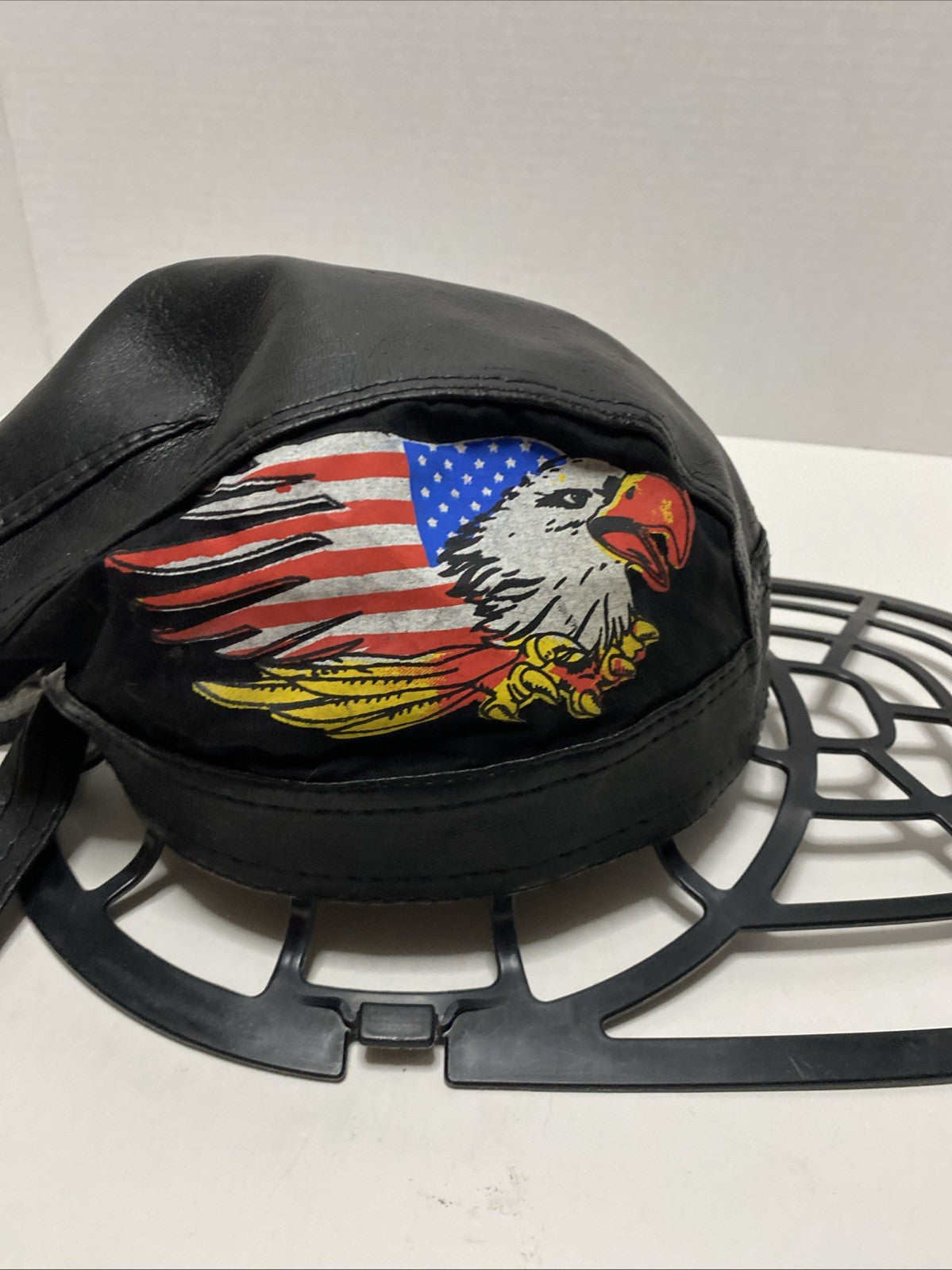 USA Flag & Eagle Leather Wrap Hat Durag Bandanna Headwrap