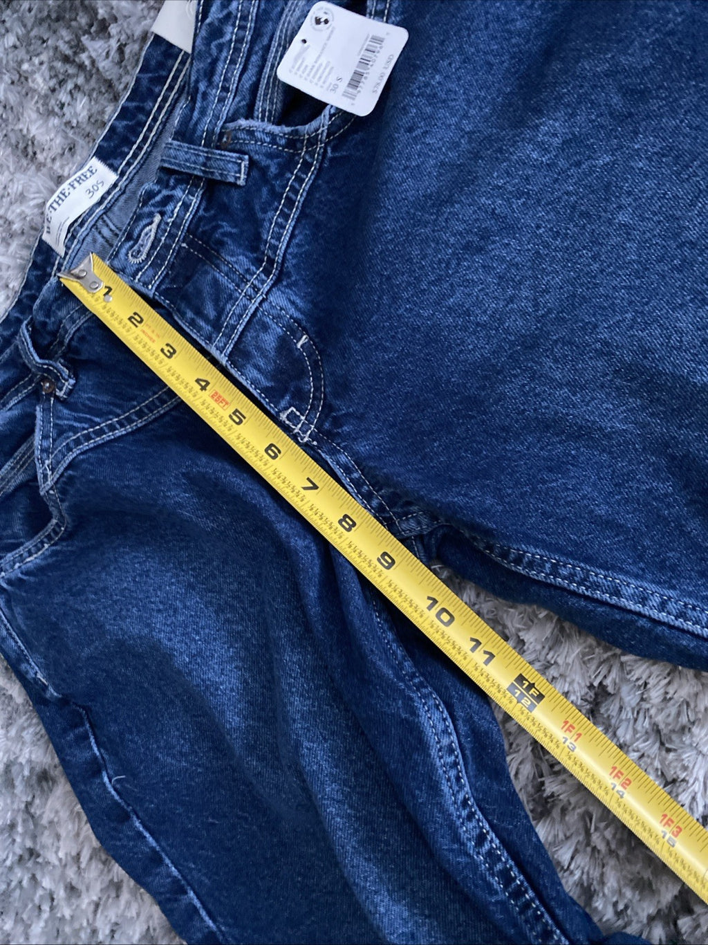 We The Free Jeans Womens 30 Blue Denim Button Fly Shelby Low Rise Boyfriend Jean