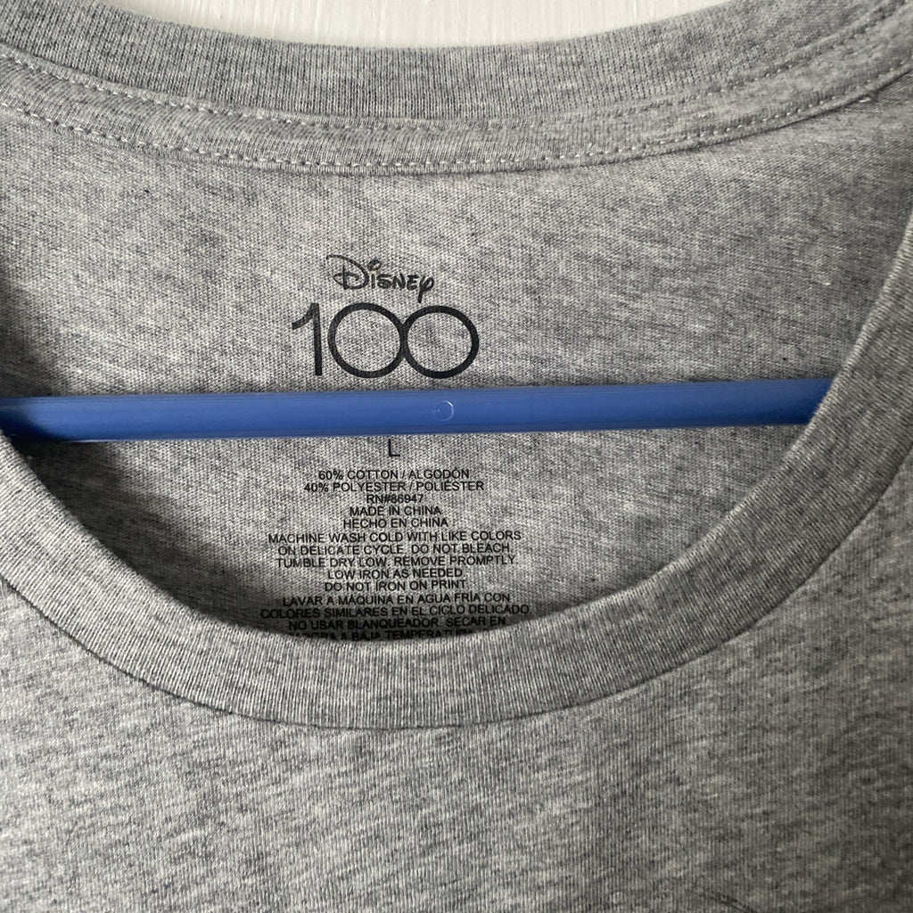 Mickey Mouse t shirt women SS Large Disney 100 gray