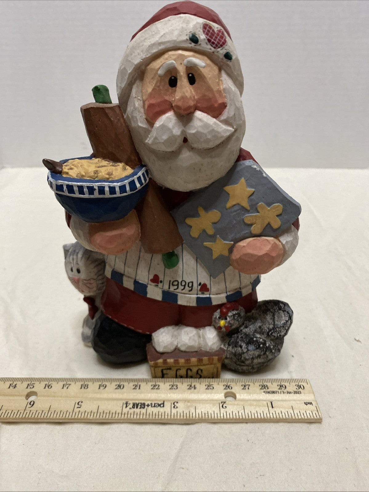 1999 Baking Santa Eddie Walker Goose Berry Patch Limited Resin Folk Art Figure