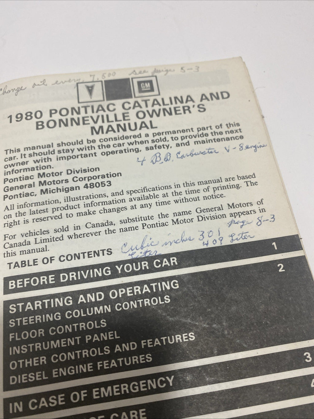 PONTIAC   1980 Owners Manual