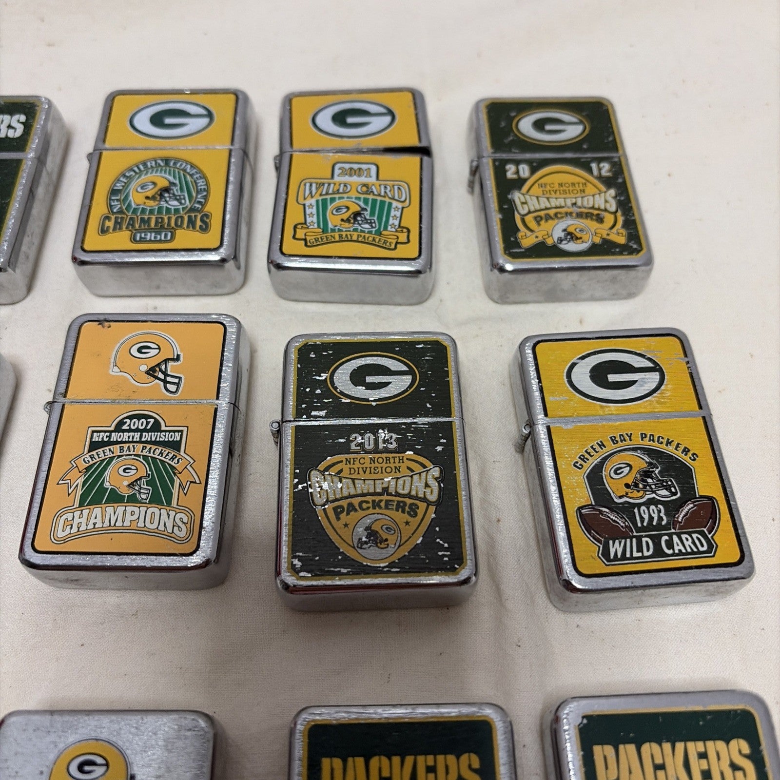 Lot 19 Danbury Mint Green Bay Packers Lighters NFL See Pic For Details