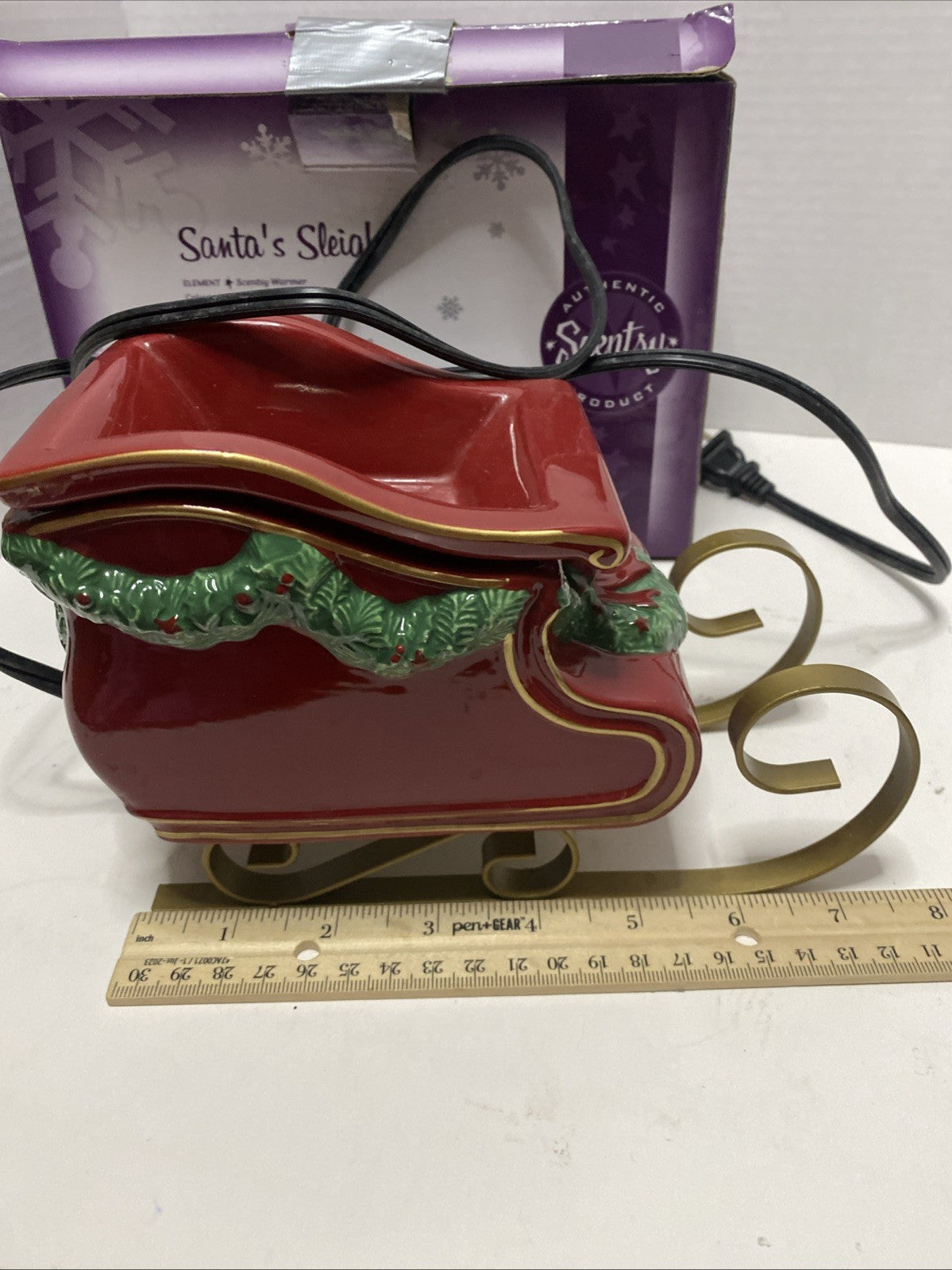 Scentsy Santa's Sleigh Element Warmer 2014 Holiday Collection Retired w/ Box