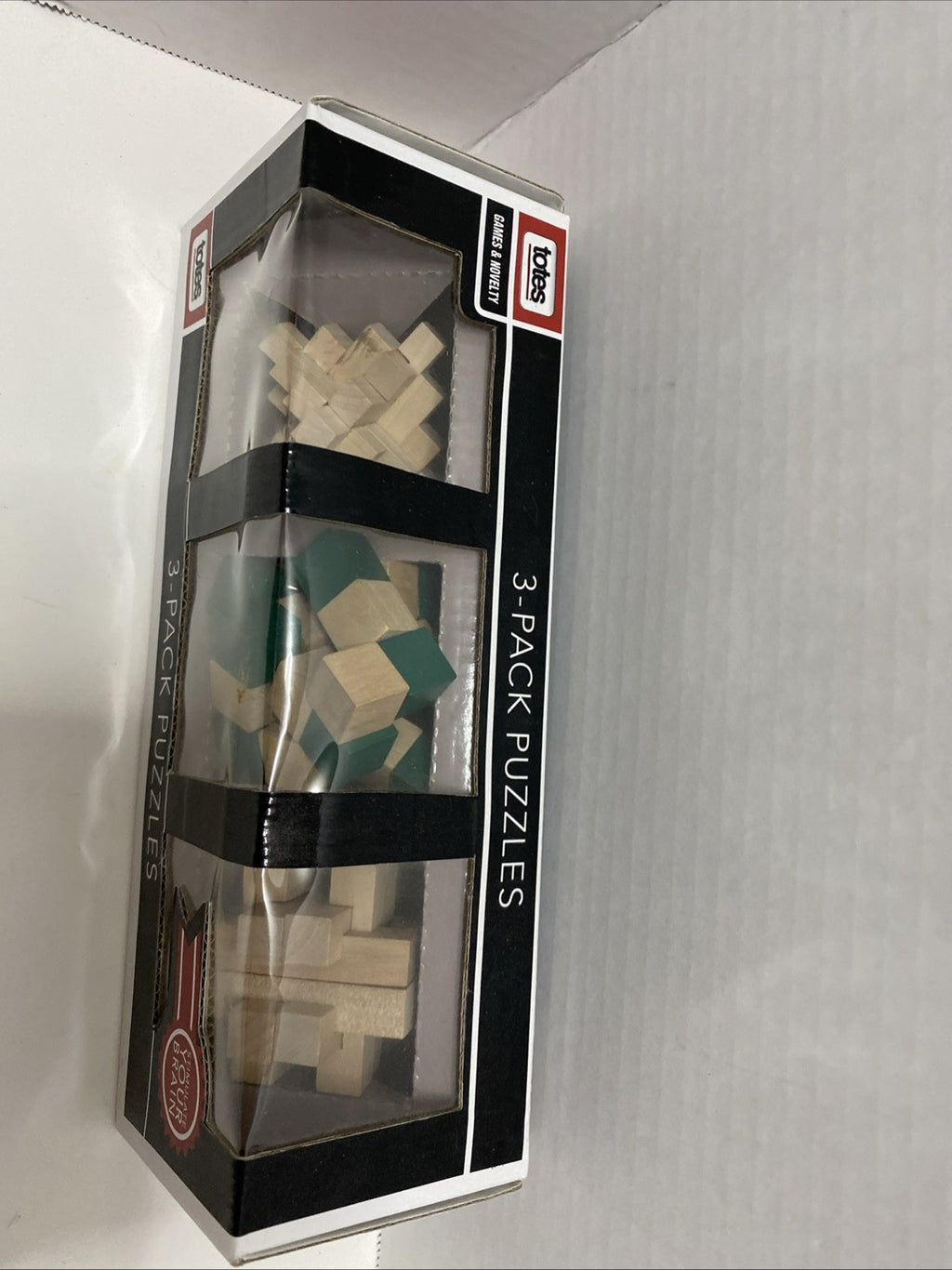 Totes 3 pack Wooden Puzzles Stimulate your Brain! New in box.  14 Years And Up. 