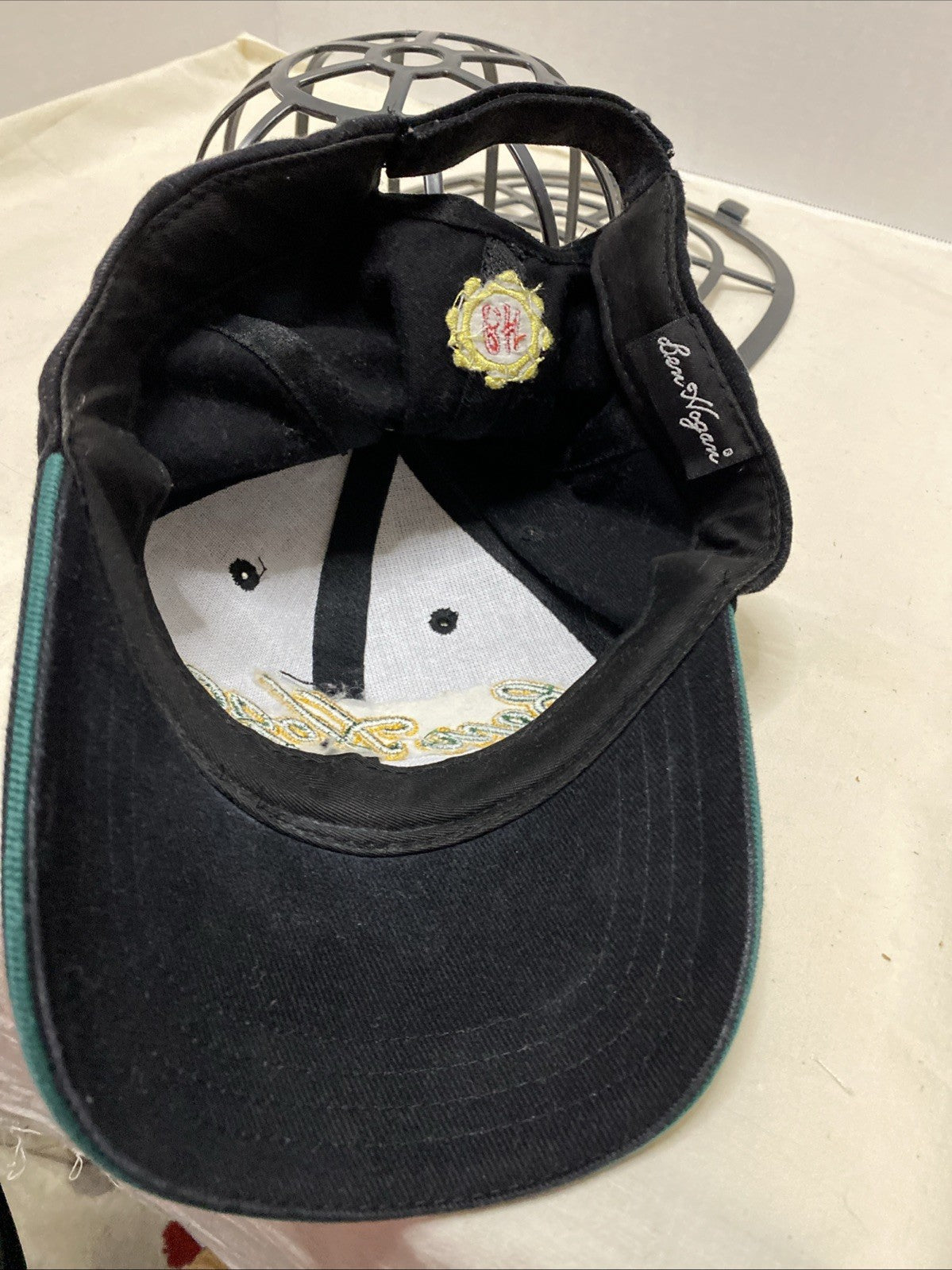 Ben Hogan Hat Cap Strap Back Black Embroidered Golf EST 1953 Mens Adjustable