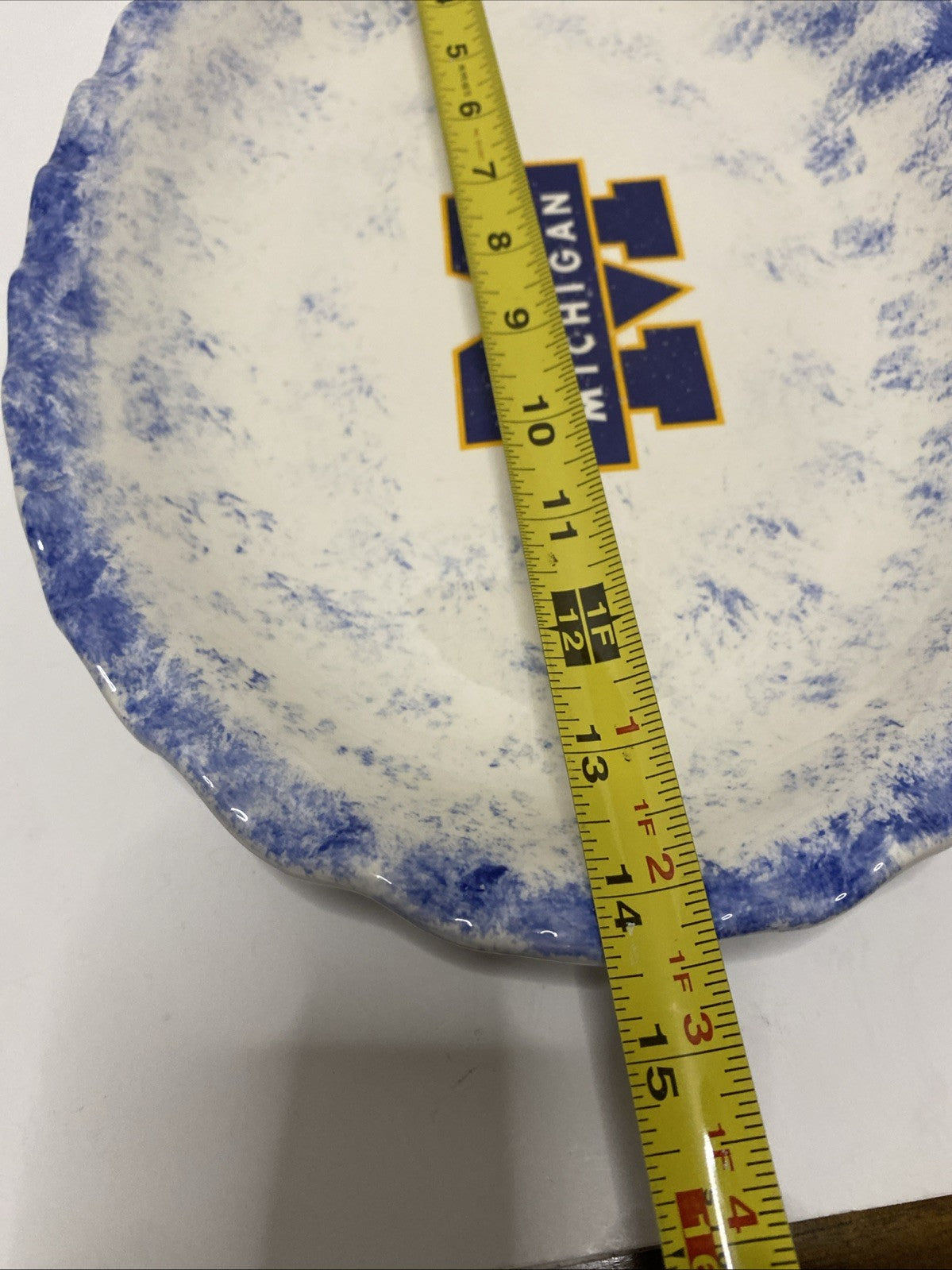 Michigan wolverine serving platter 14 1/2” x 10 1/2” glazed