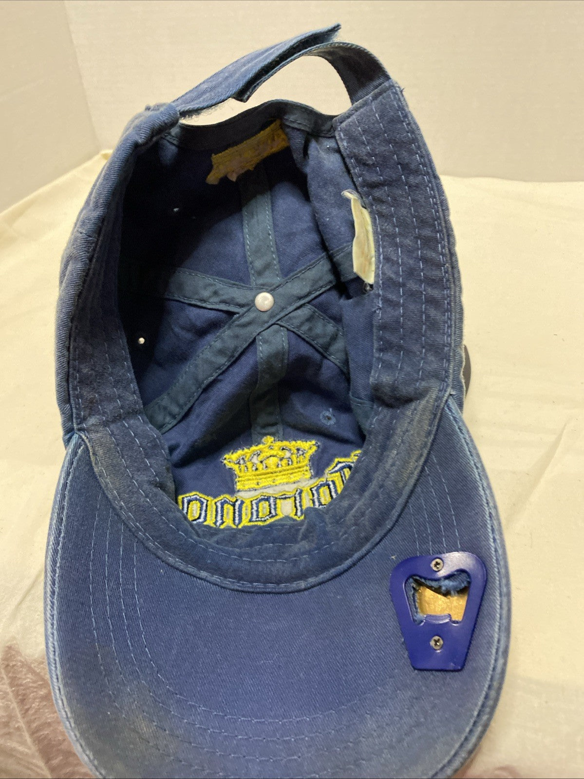 Corona Extra Adjustable Hat W/ Bottle Opener On Bill Blue