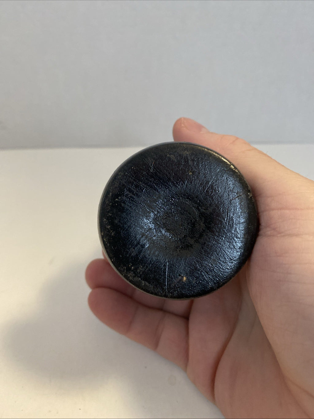 Small Black Haiti Wood Vase with Artisan Hand Carvings around 5” tall