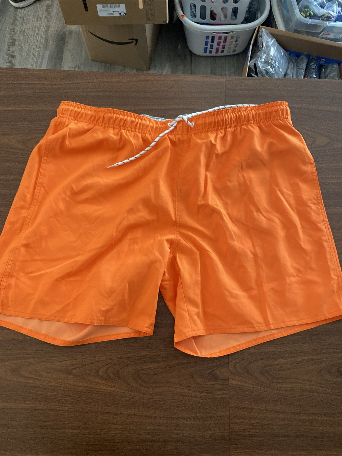 St. John’s Bay double extra-large men’s swim trunks bright orange NWT