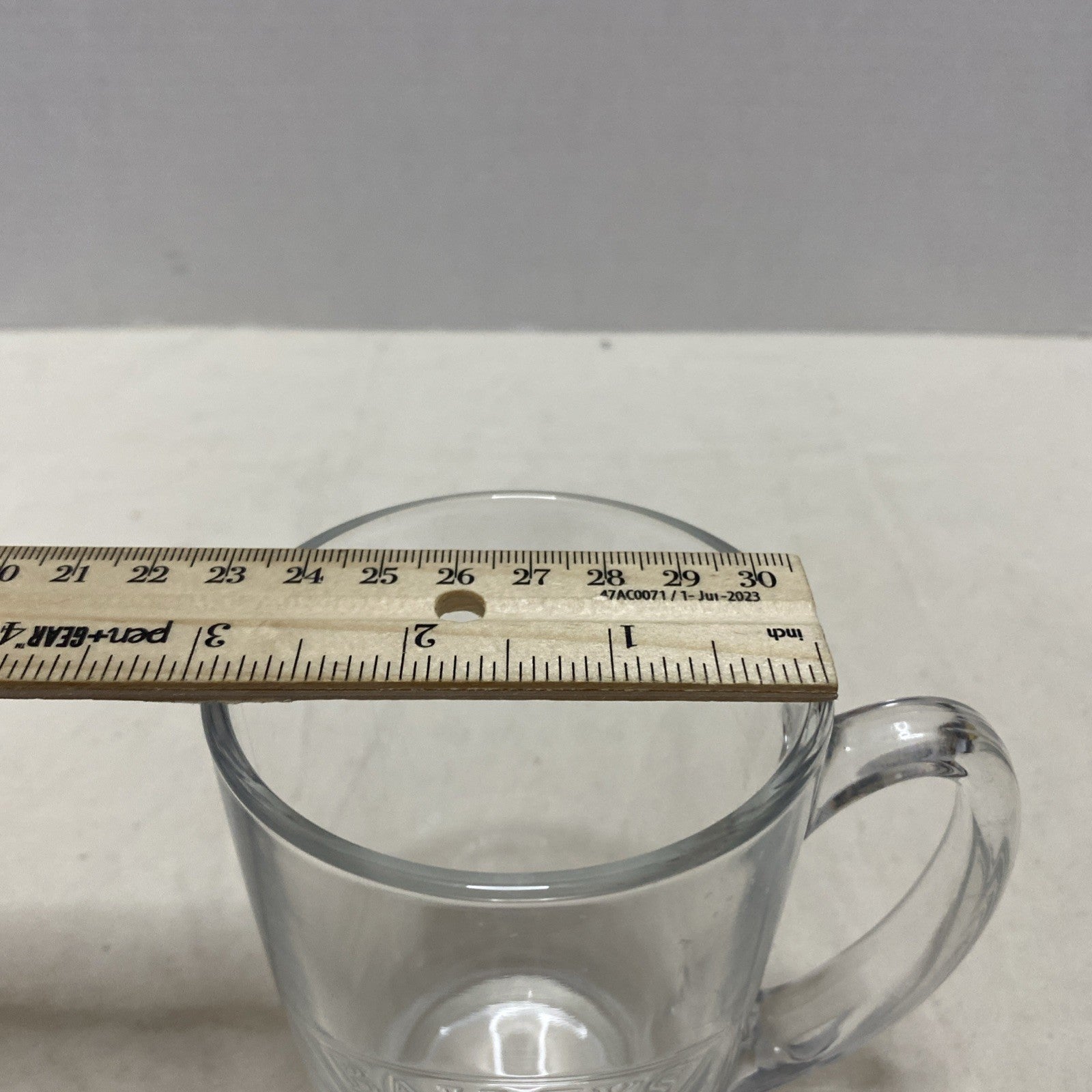 Bailey's Irish Cream Clear Glass Mug 10 Oz Embossed Lettering
