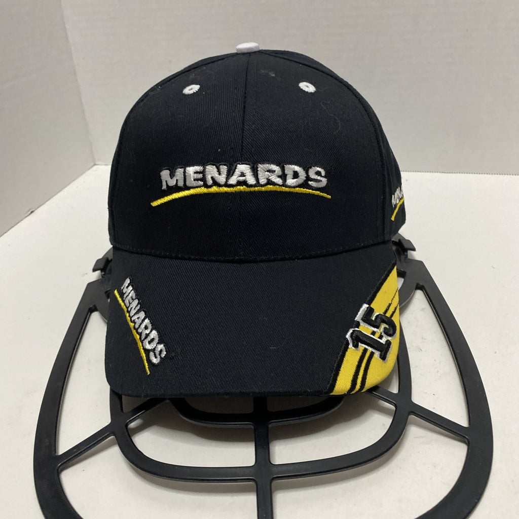 Menards Racing Nascar Hat Cap Mens Strapback Black Yellow #15 Paul Menard NWOT
