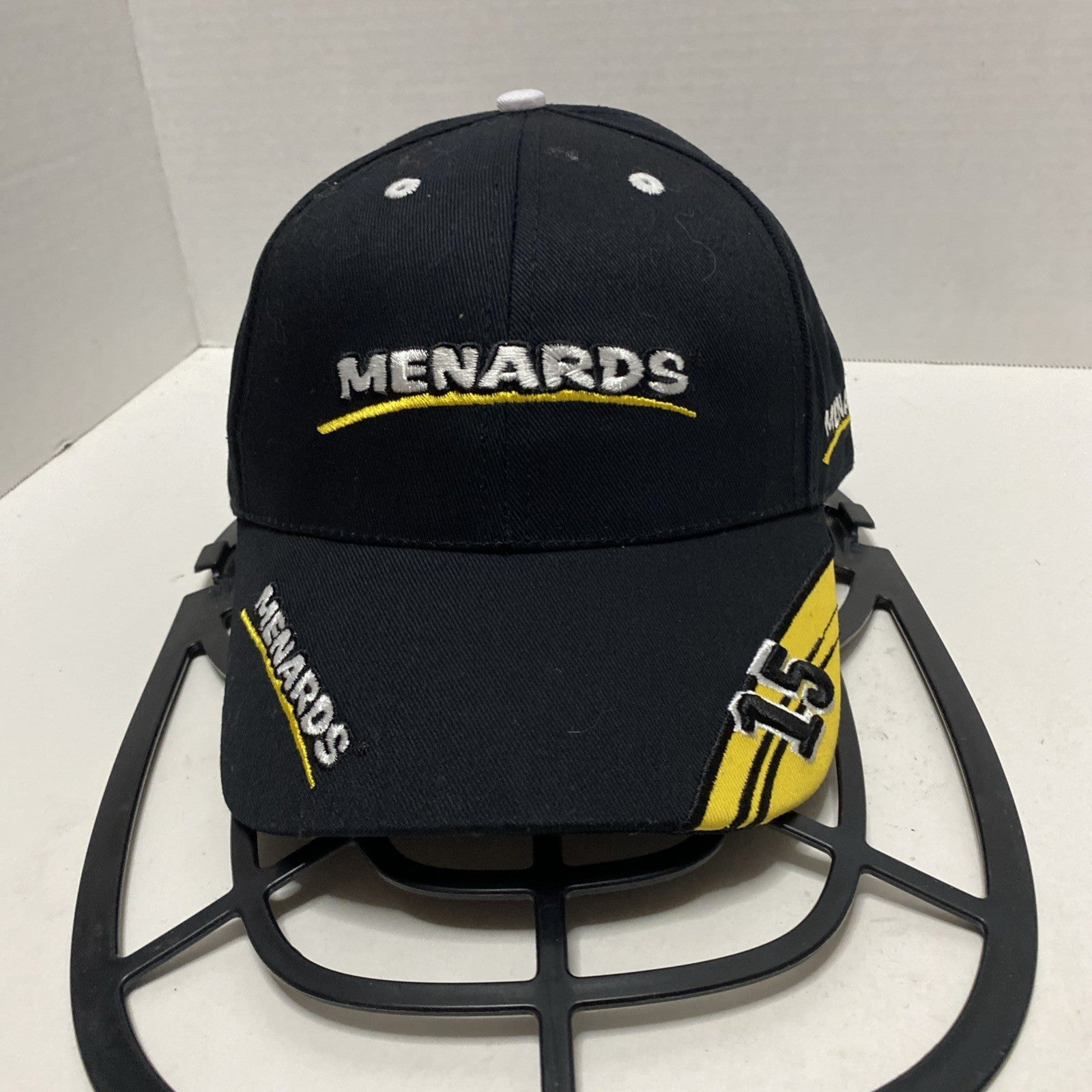 Menards Racing Nascar Hat Cap Mens Strapback Black Yellow #15 Paul Menard NWOT