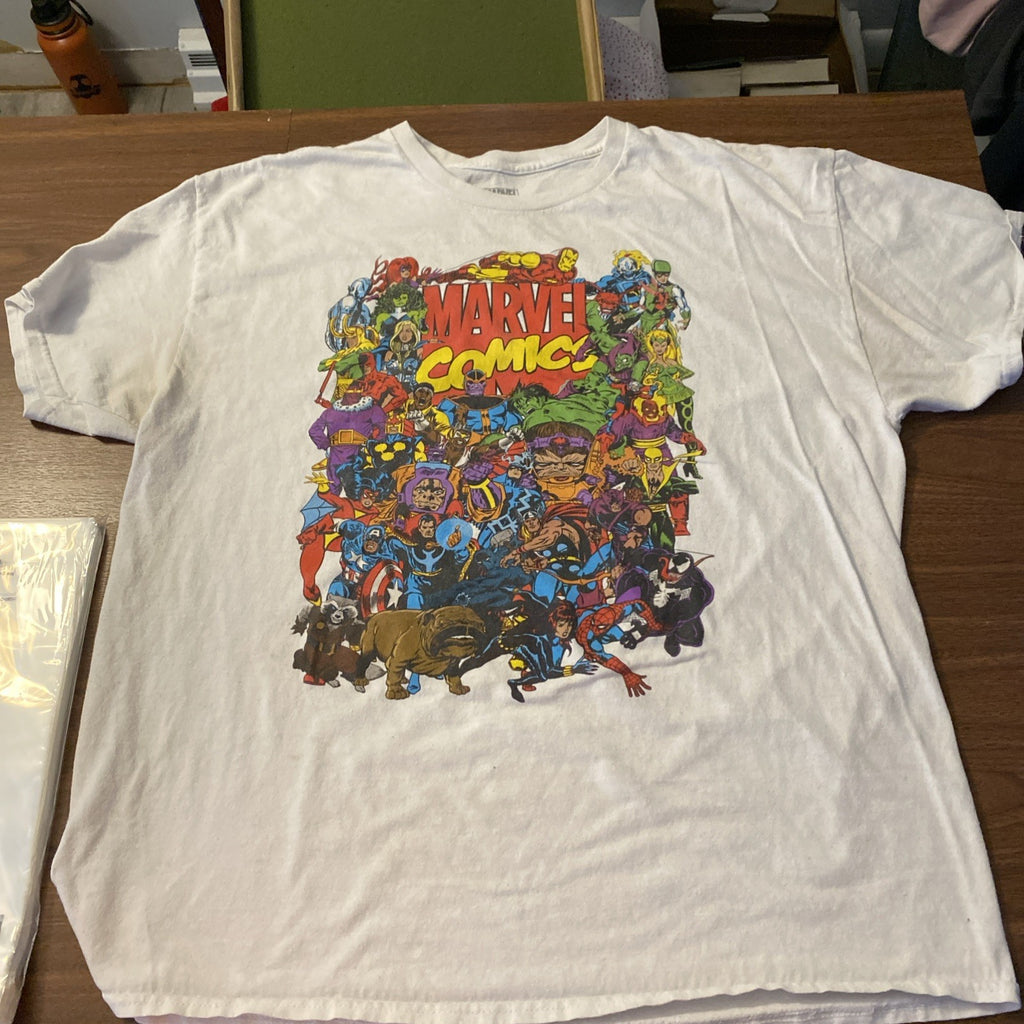Marvel T Shirt Adult XL Short Sleeve White Tee Mens X-Large