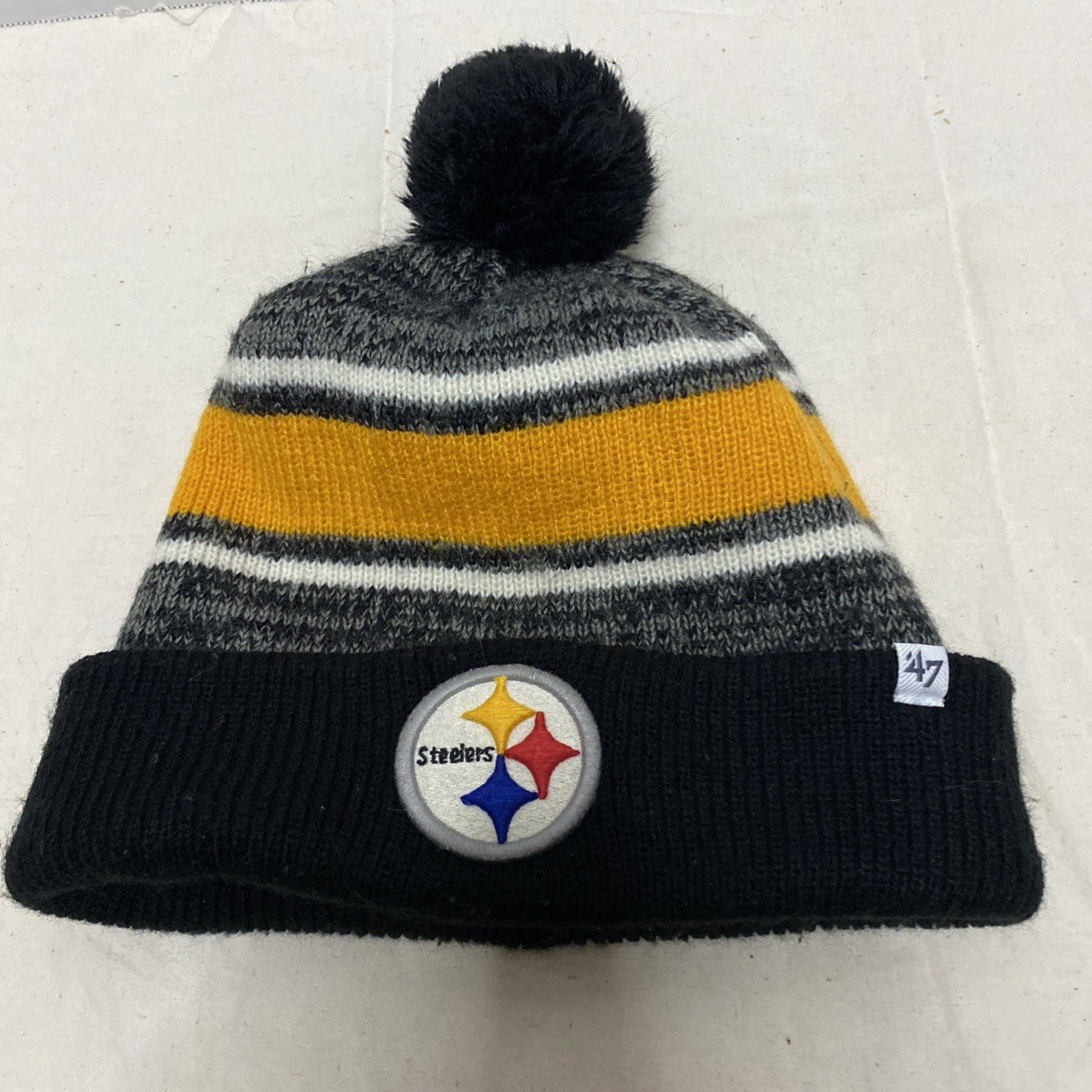 Pittsburgh Steelers New Era Sideline Sport Knit Hat Graphite - PomPom