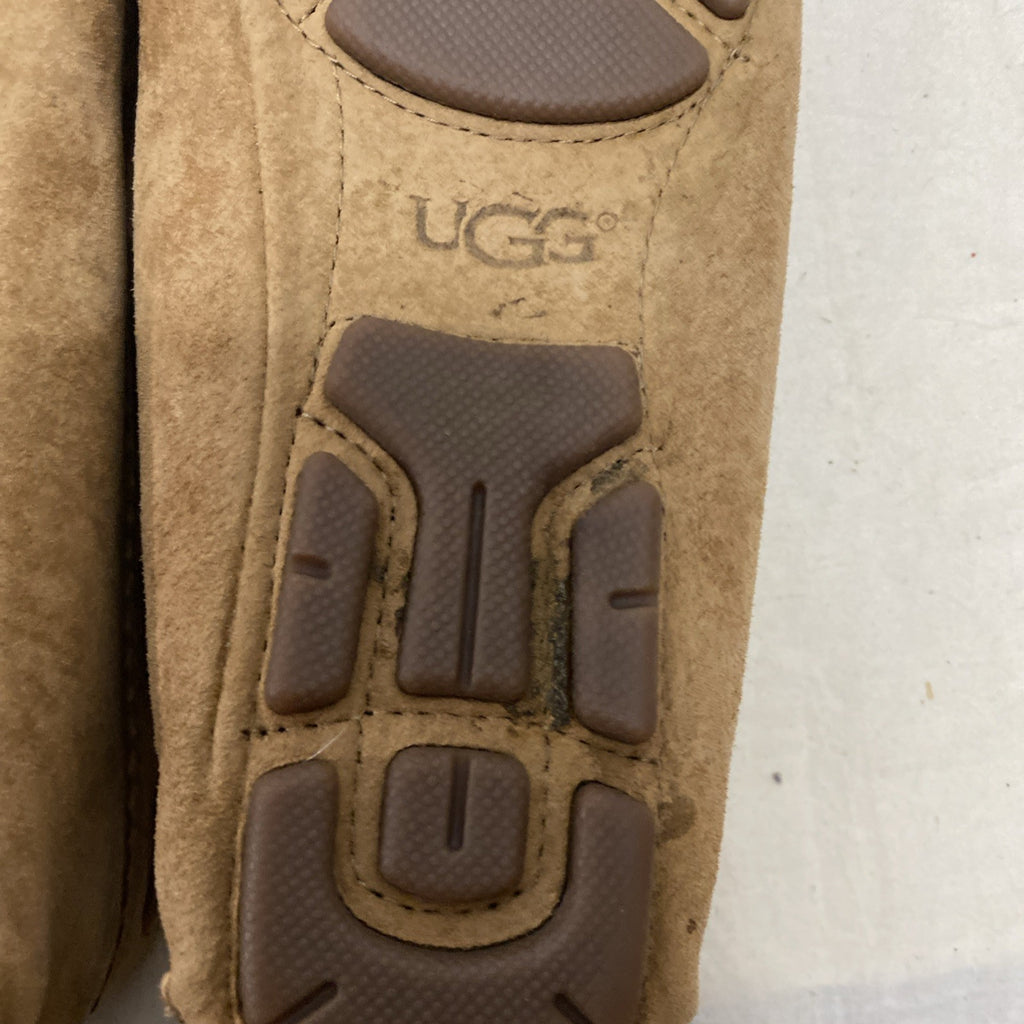 UGG Roni Moccasin Loafer Slipper Tan Suede Shearling Womens Size 6.5