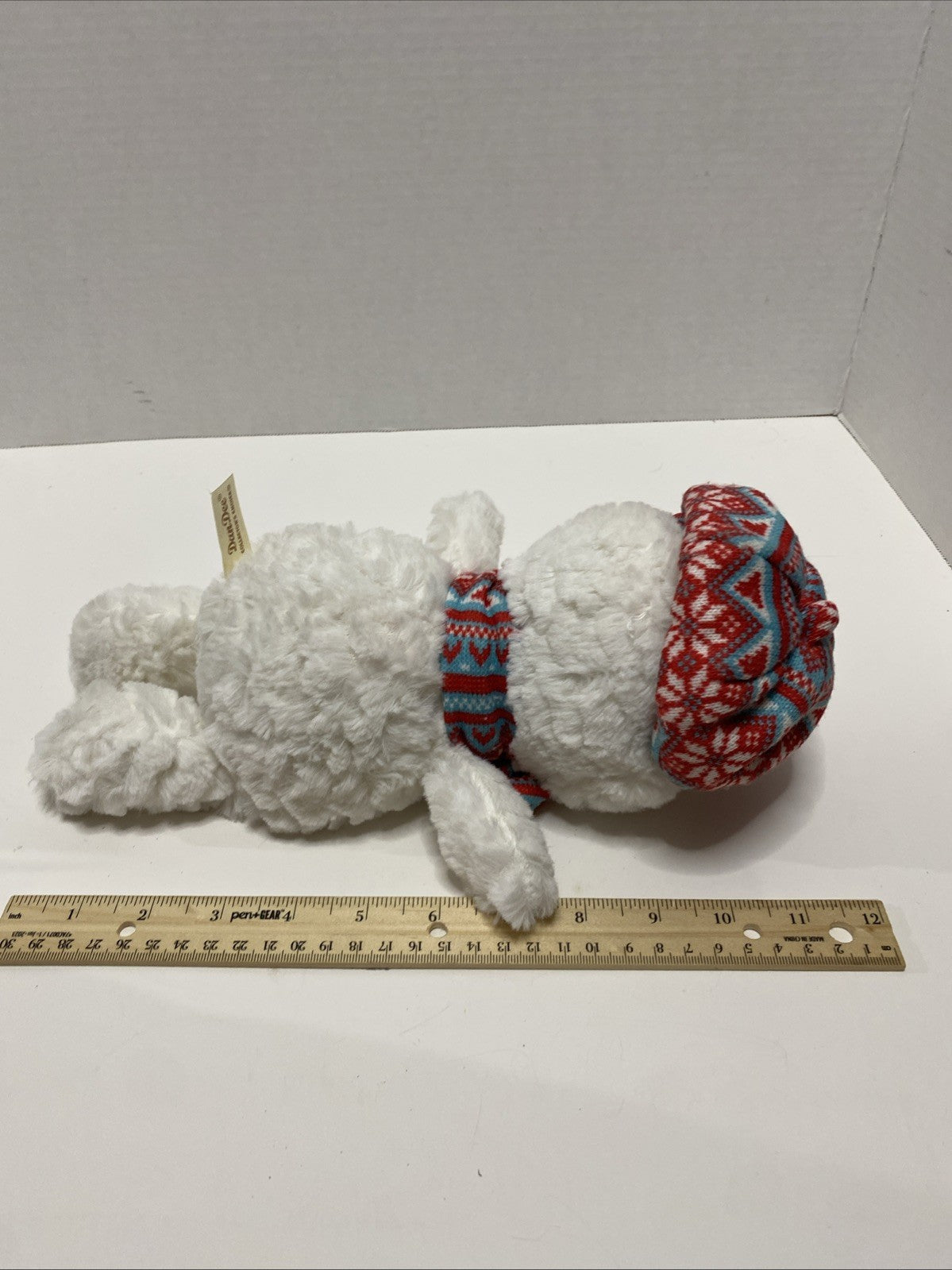 Dan Dee Snowman Stuffed Animal tags Winter Holiday Christmas Dandee red hat 