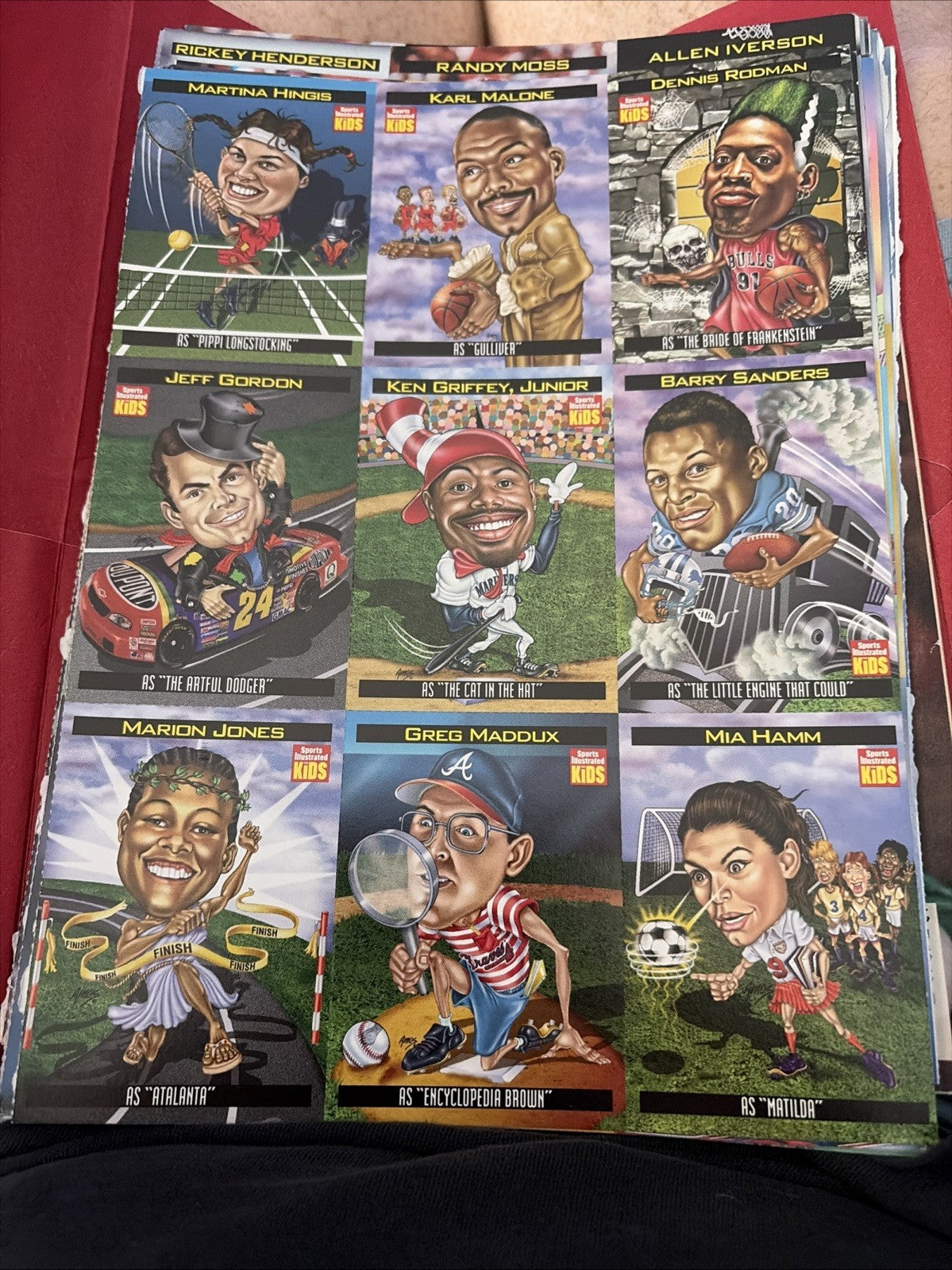 1998 KEN GRIFFEY MIA HAMM Sports Illustrated For Kids UNCUT SHEET Series 4 NM-MT