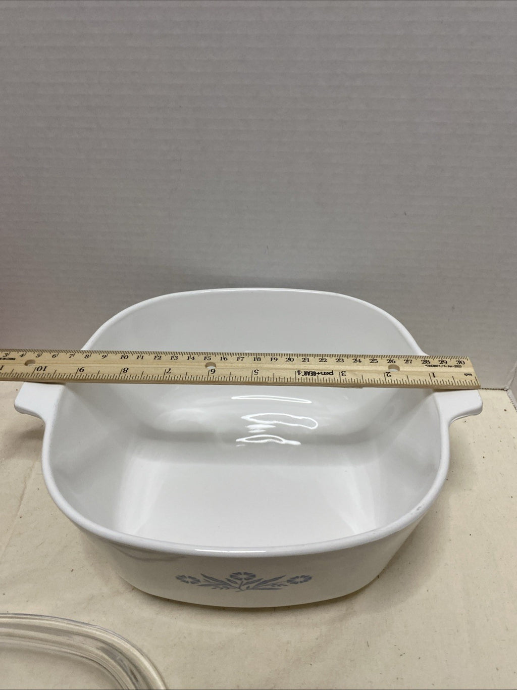 Vtg 2 1/2 Qt Corning WareCornflower Blue Casserole Dish + Glass Lid